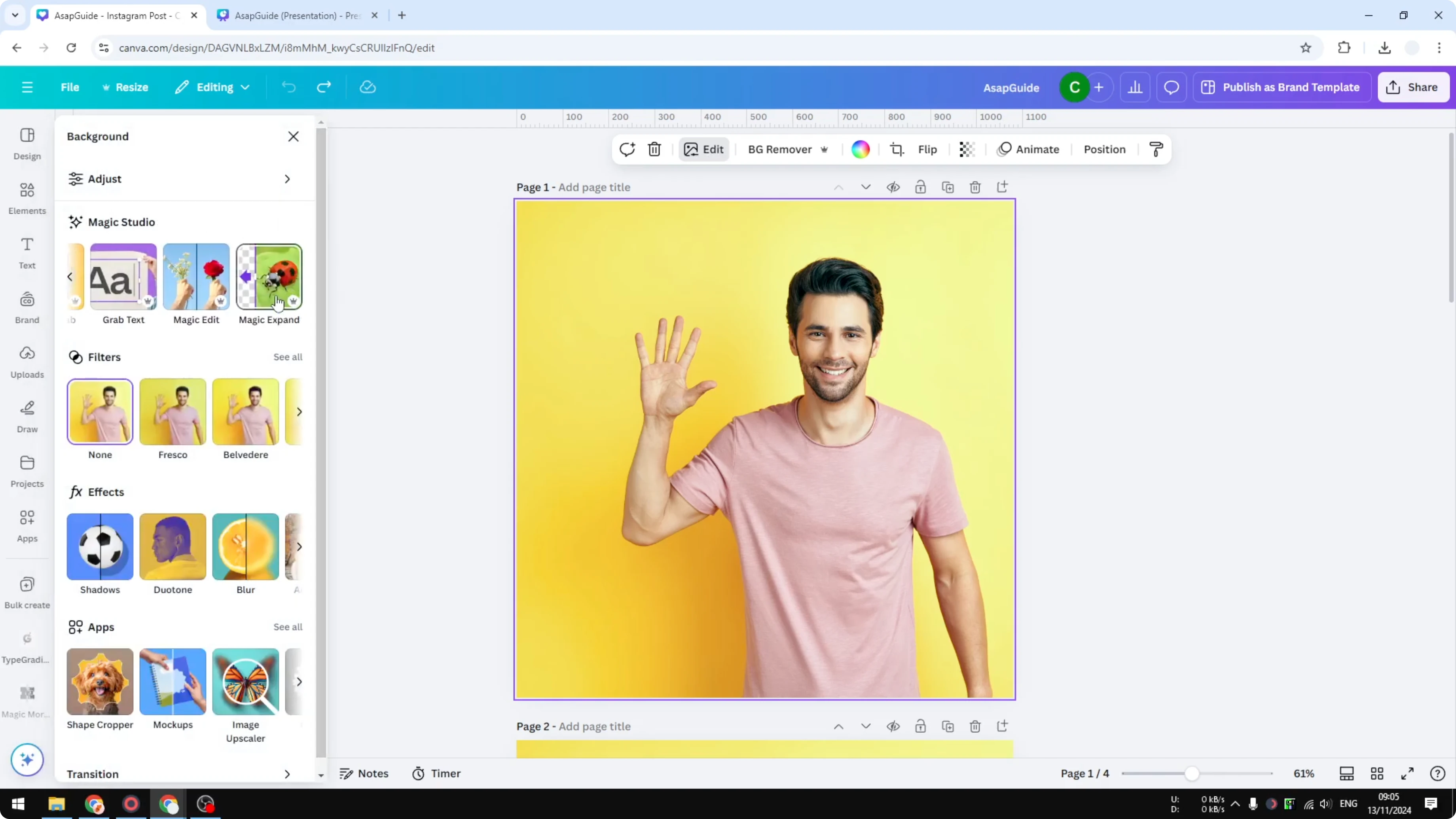 Screenshot from How to Recolor Image in Canva at 57s