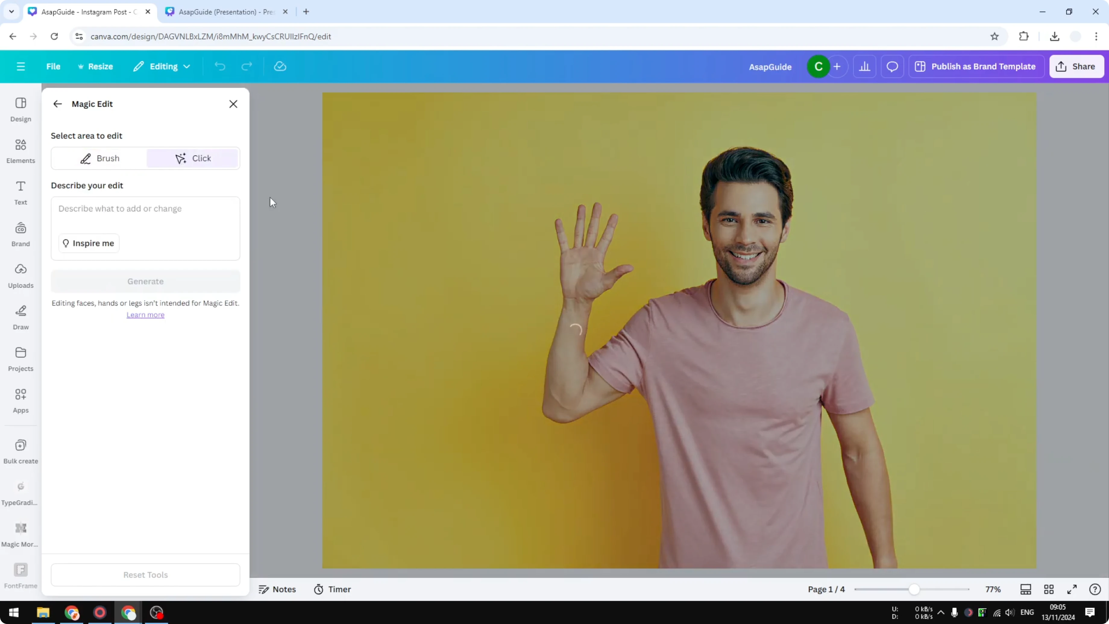 Screenshot from How to Recolor Image in Canva at 63s