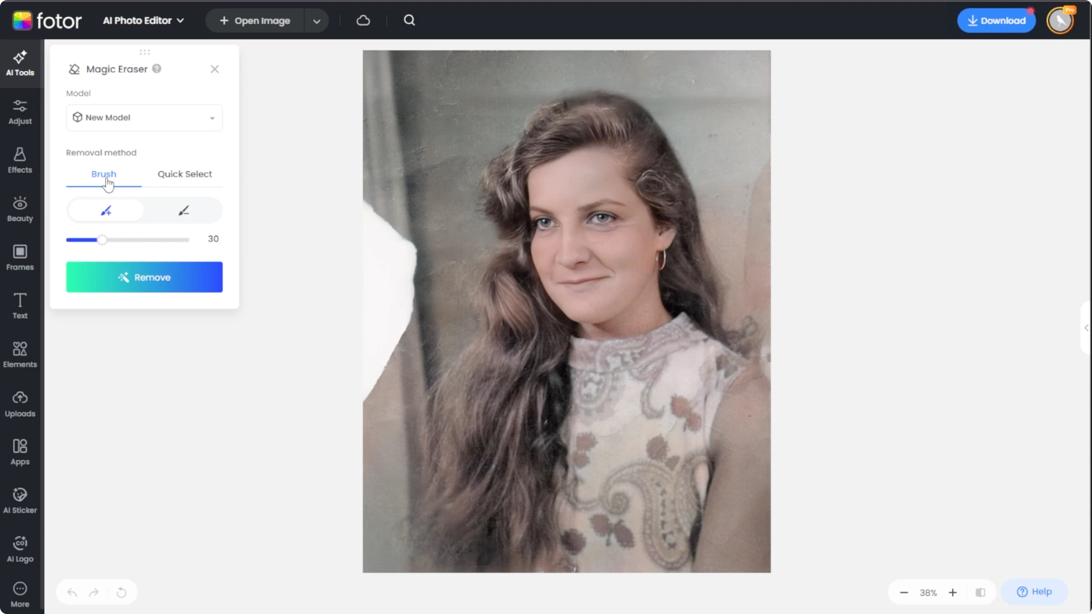 Screenshot from How to Reconstruct and Fill Missing Parts of Damaged Photos with AI? at 105s