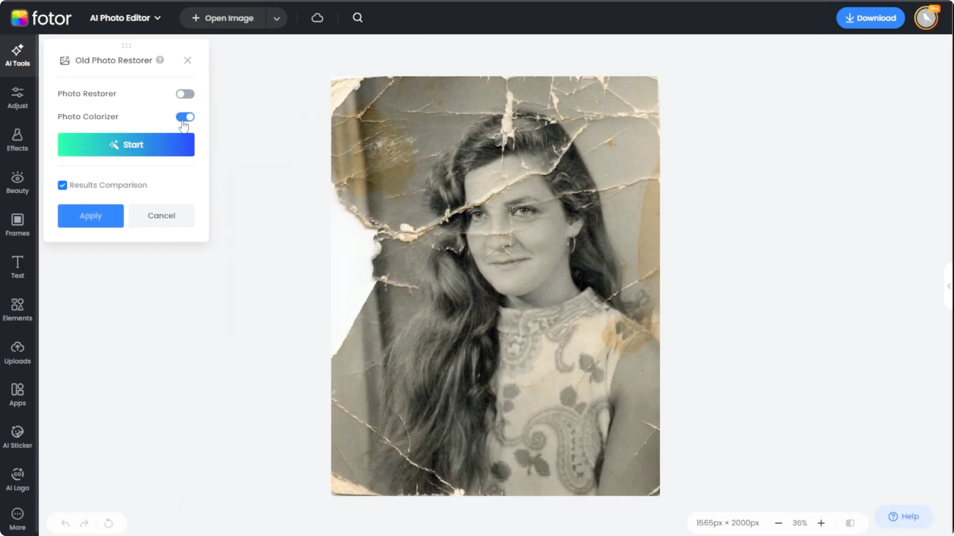 Screenshot from How to Reconstruct and Fill Missing Parts of Damaged Photos with AI? at 45s