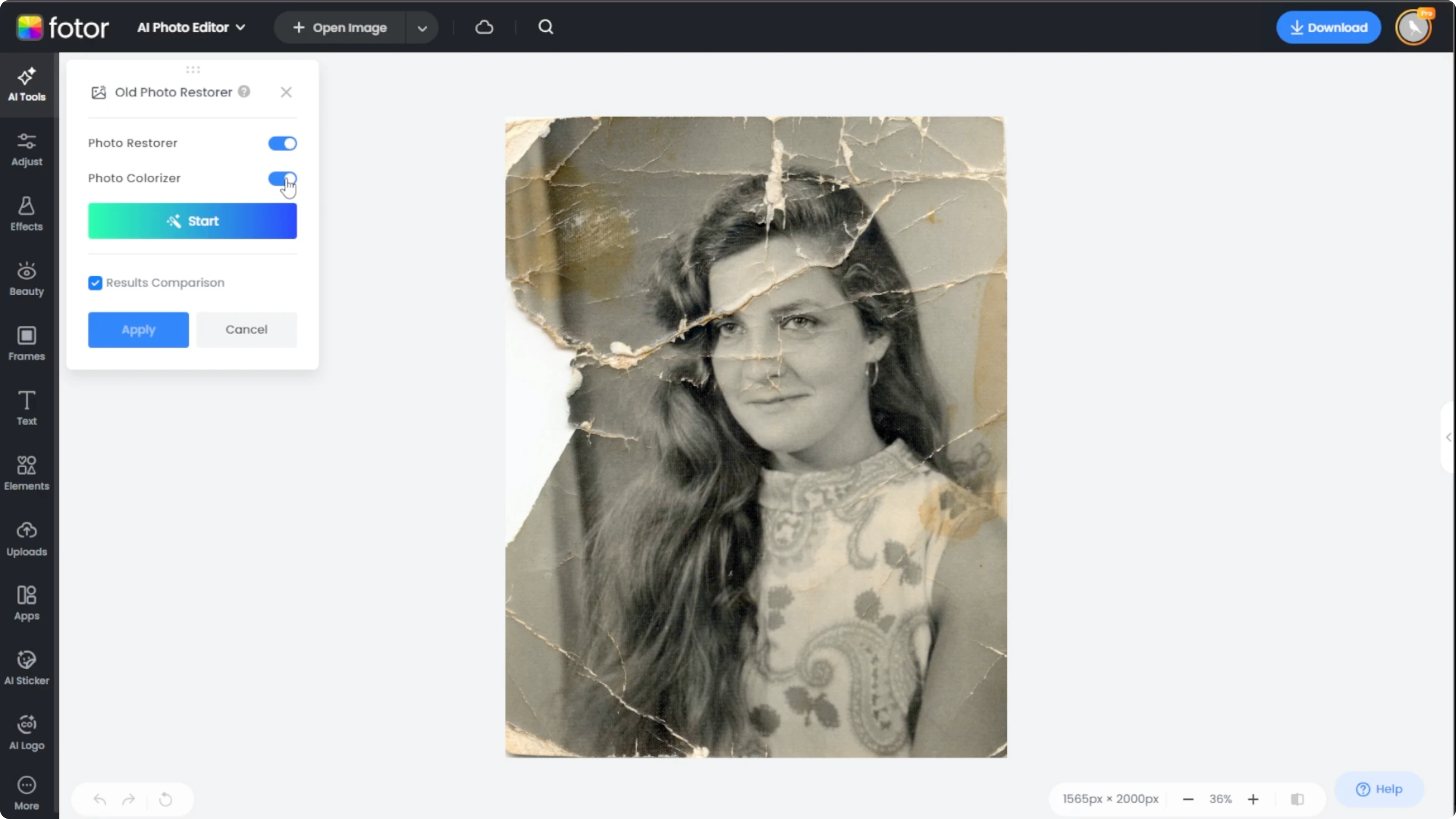 Screenshot from How to Reconstruct and Fill Missing Parts of Damaged Photos with AI? at 54s
