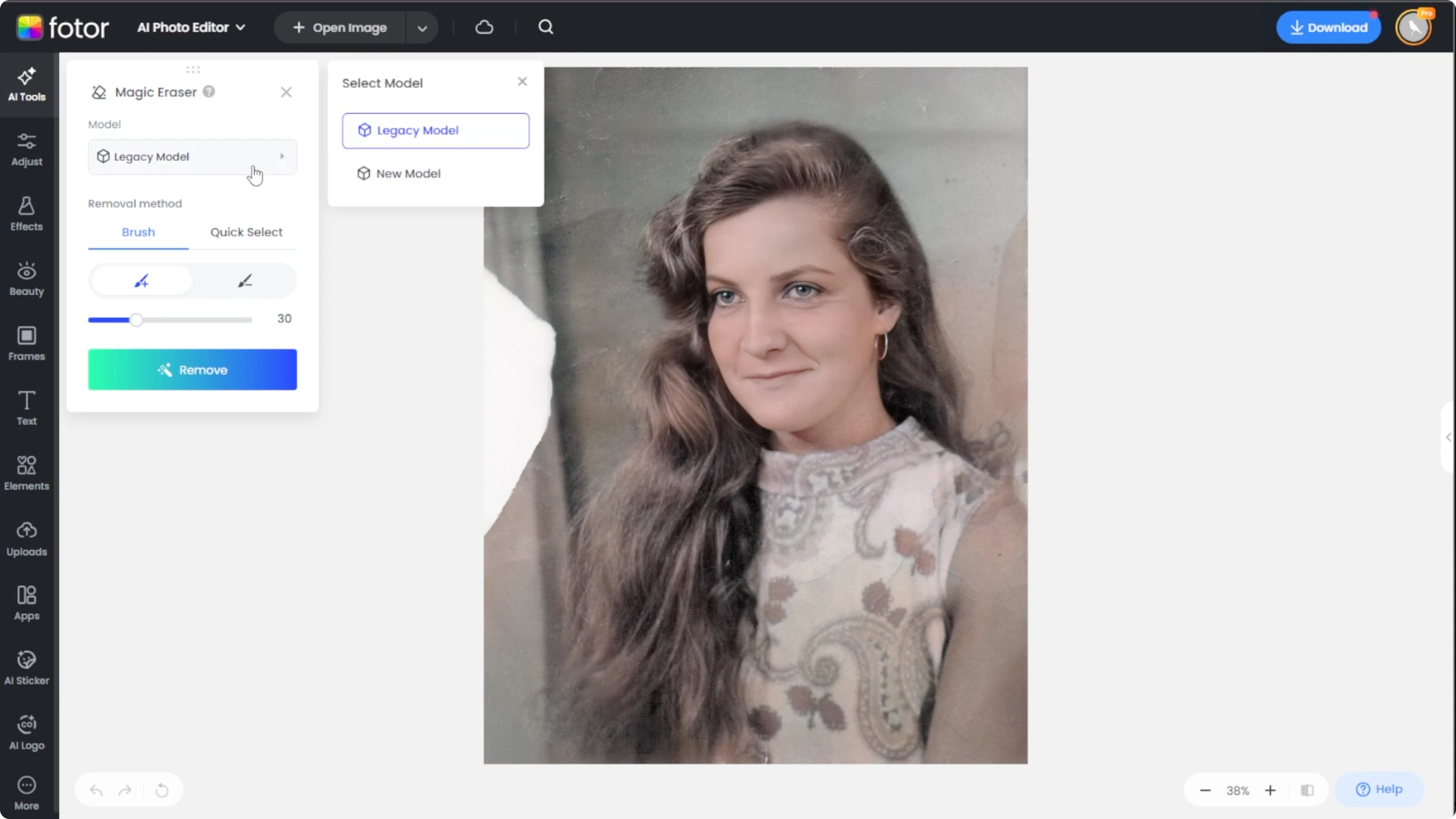 Screenshot from How to Reconstruct and Fill Missing Parts of Damaged Photos with AI? at 96s