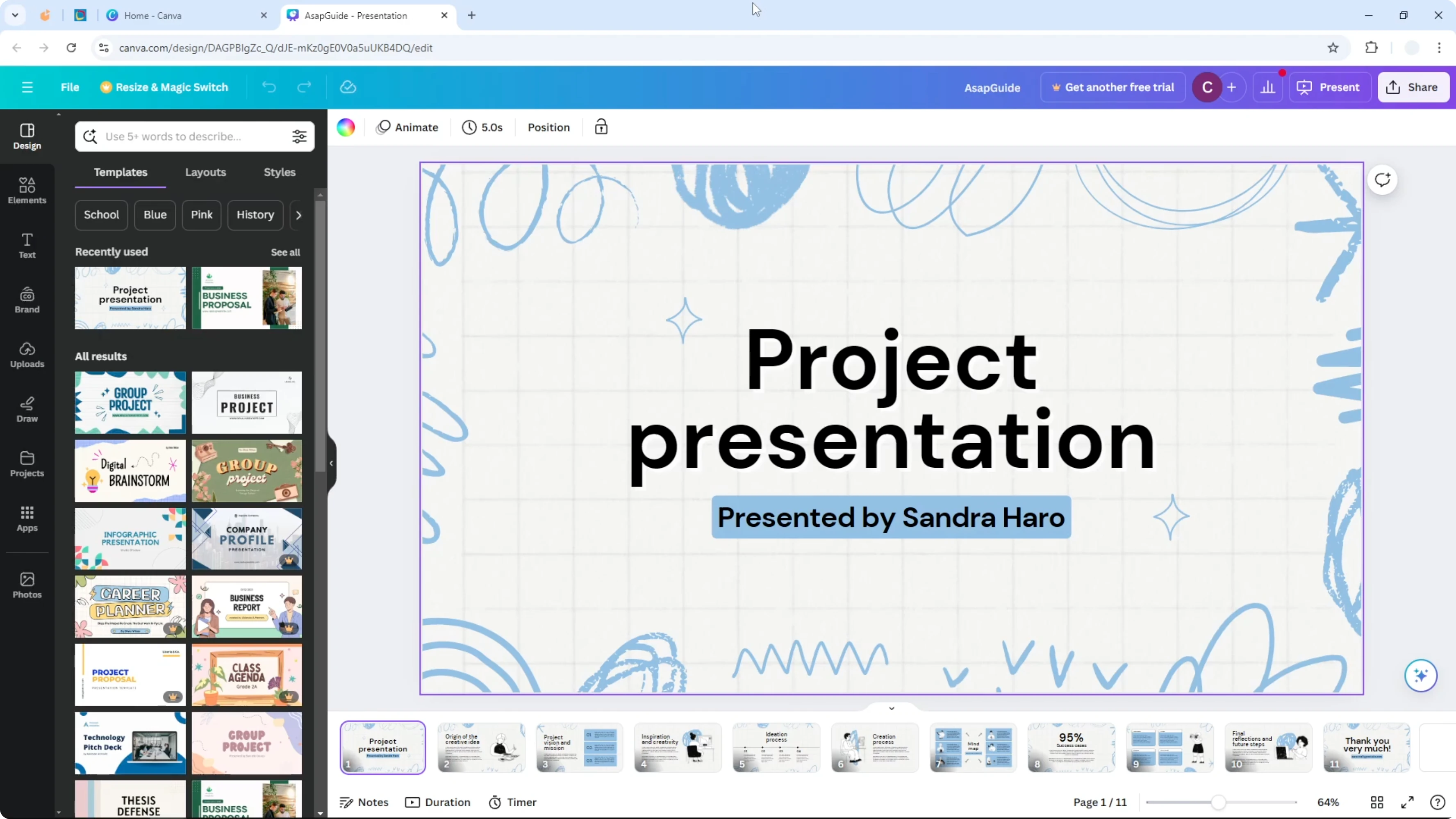 Screenshot from How to Record on Canva Presentation at 28s