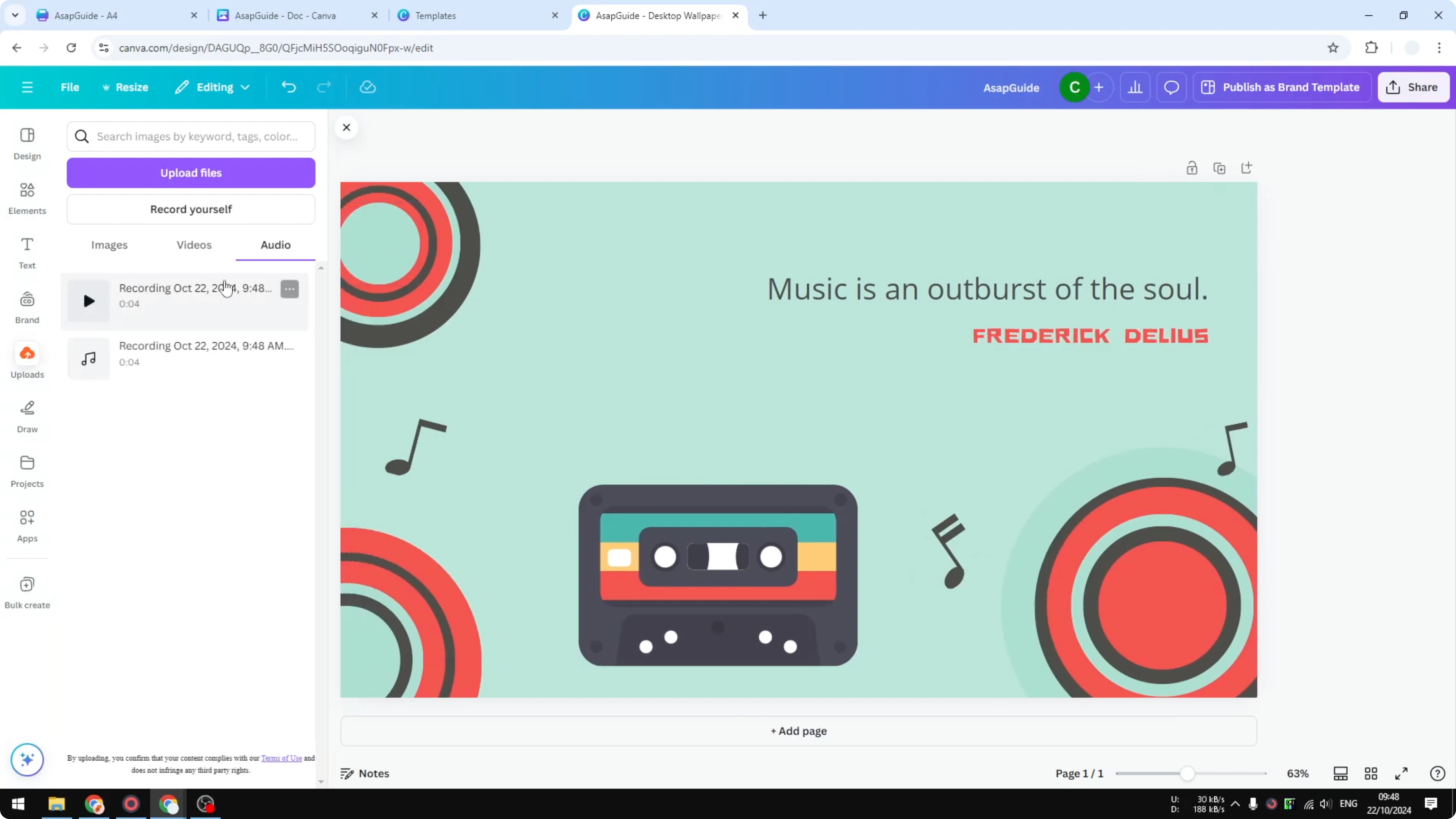 Screenshot from How to Record Your Voice Using Canva at 106s