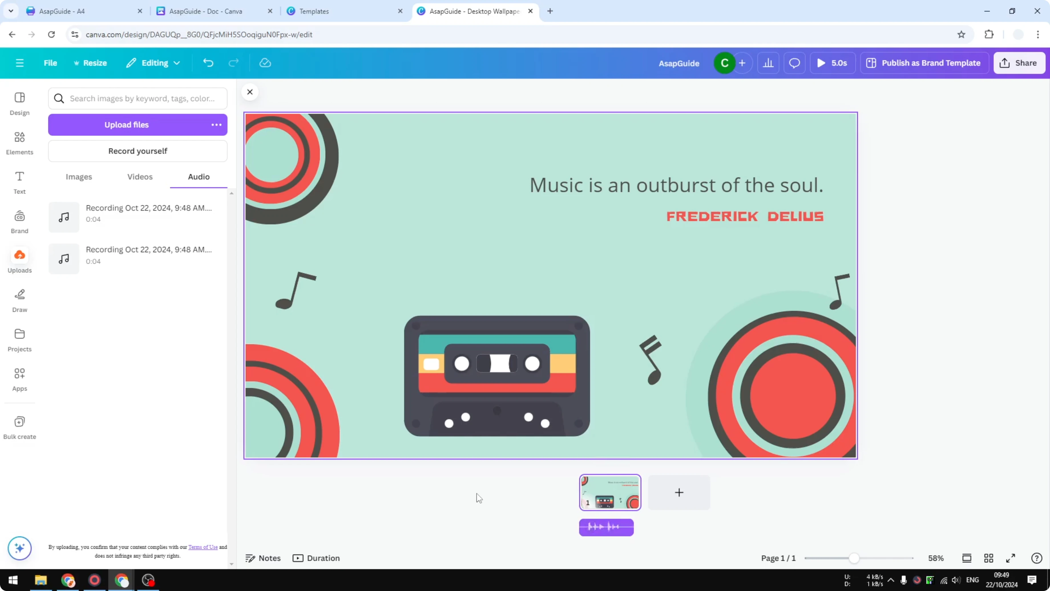Screenshot from How to Record Your Voice Using Canva at 135s