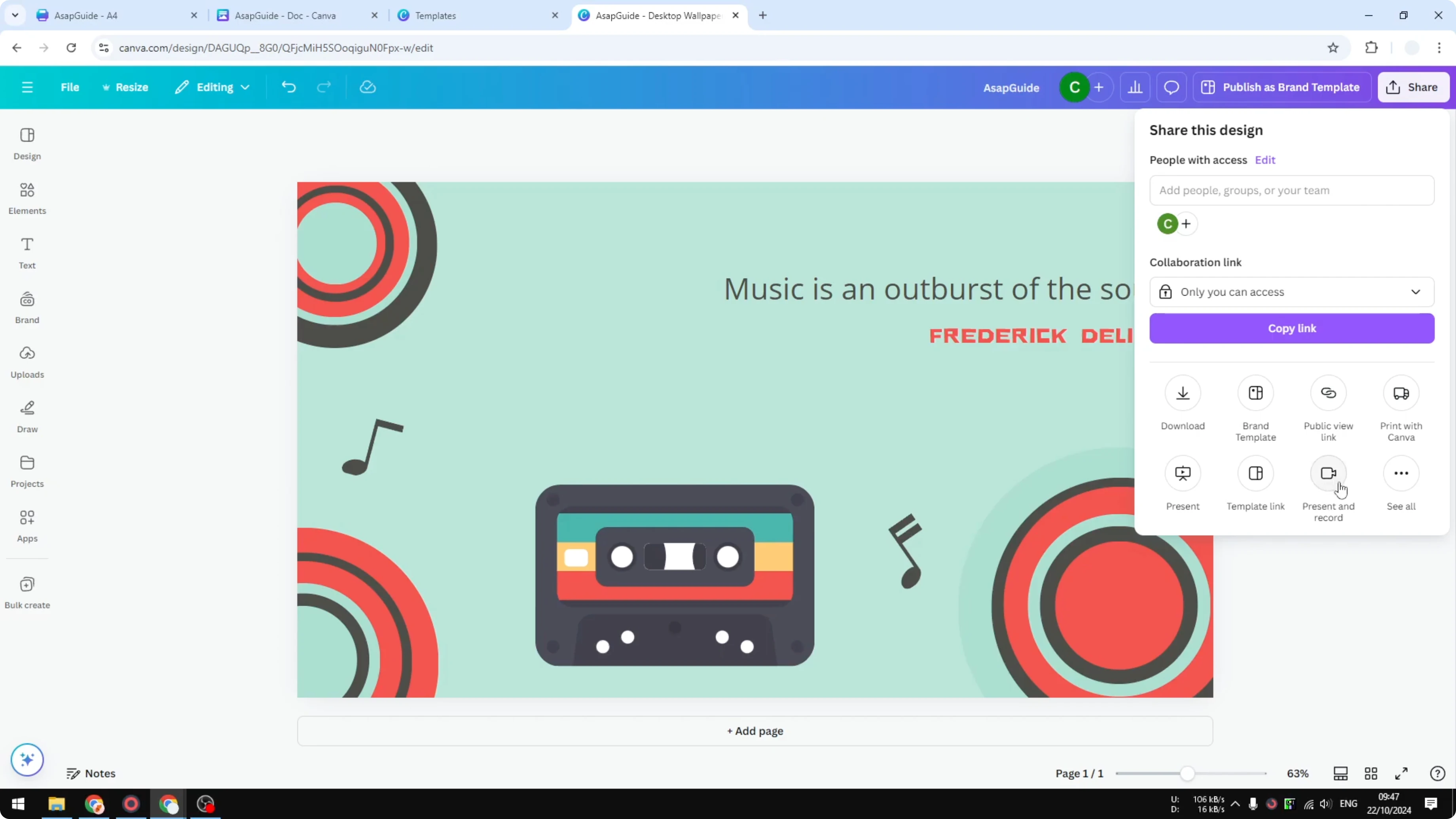 Screenshot from How to Record Your Voice Using Canva at 34s