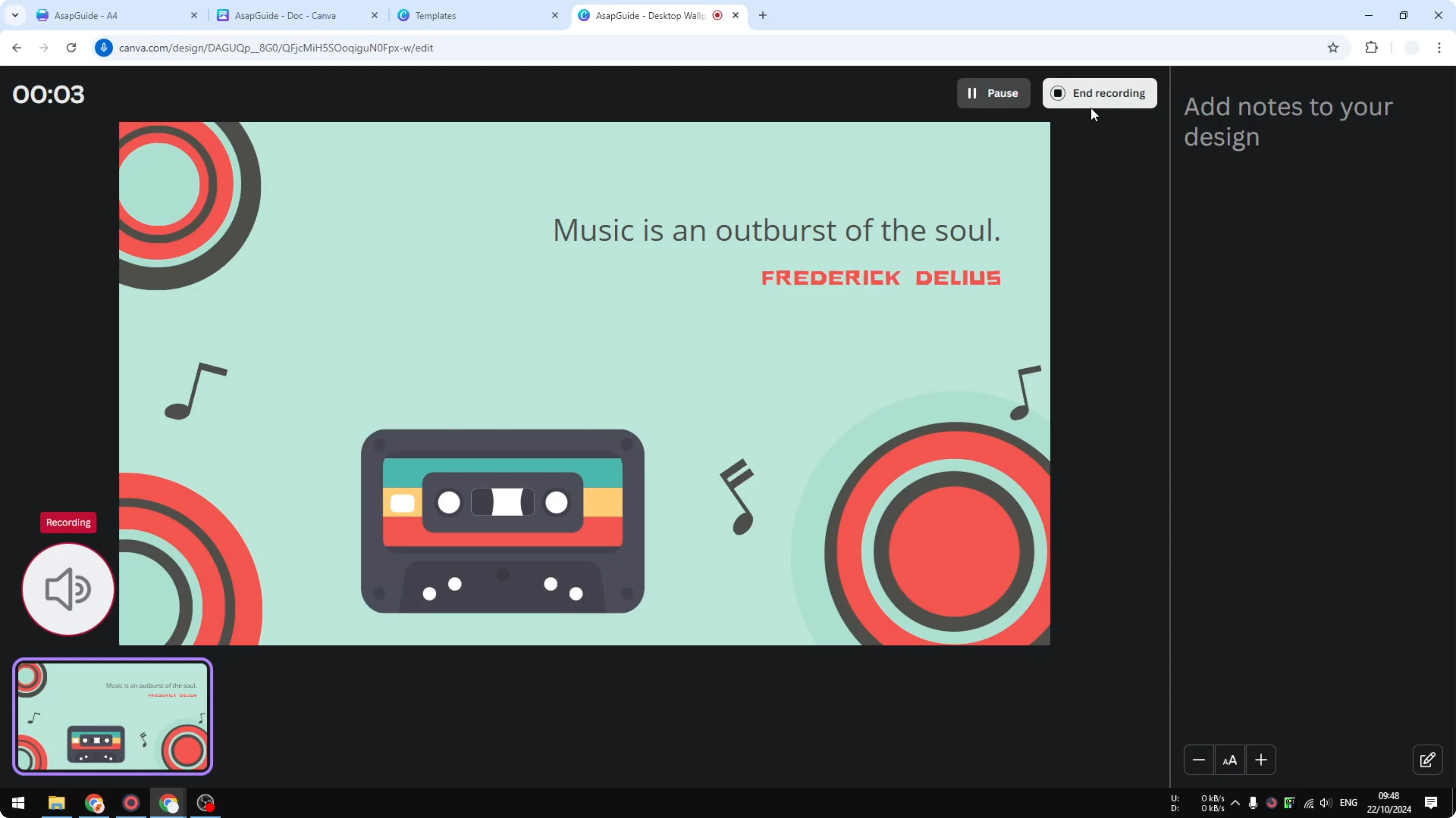 Screenshot from How to Record Your Voice Using Canva at 77s