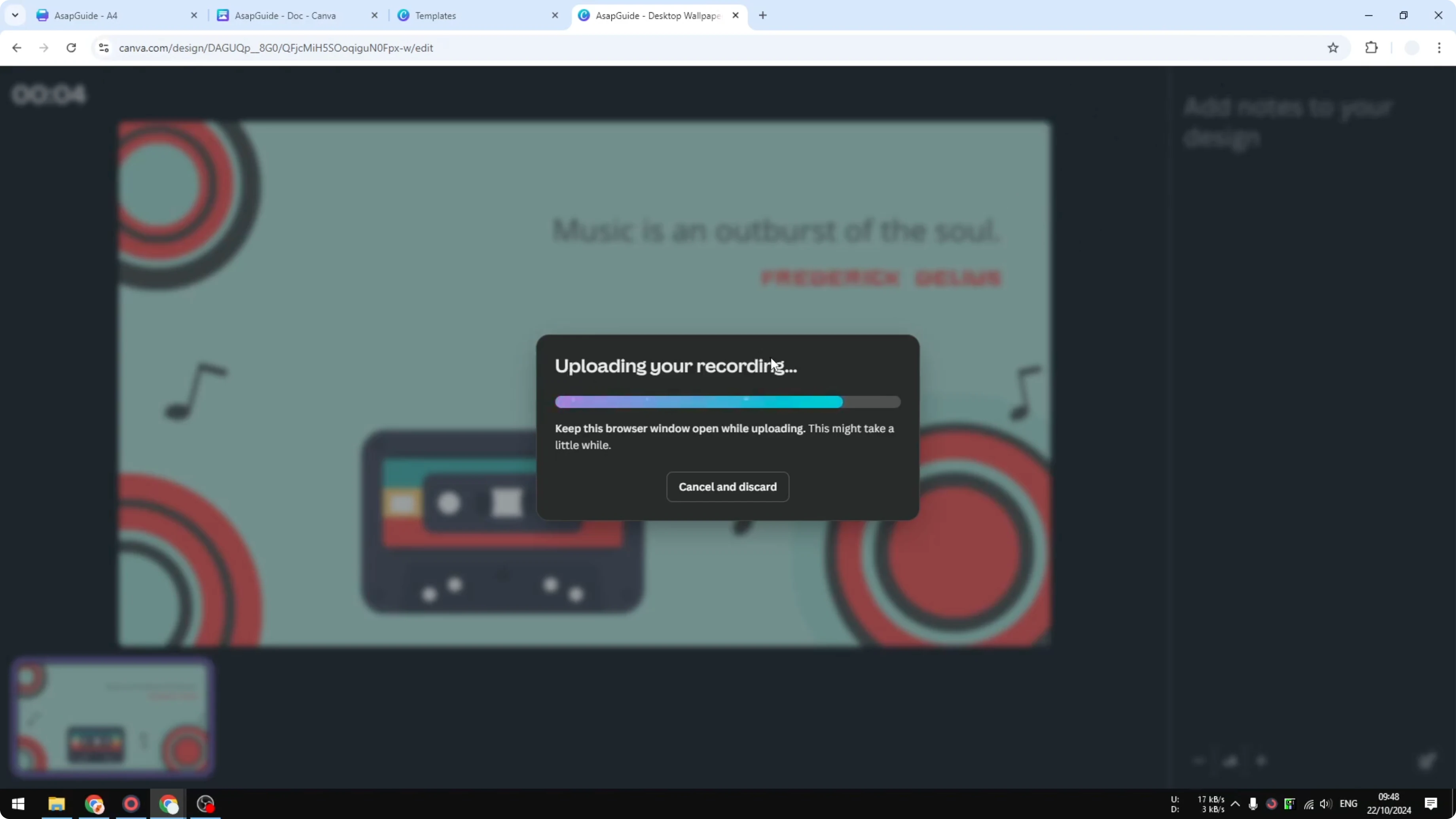 Screenshot from How to Record Your Voice Using Canva at 82s