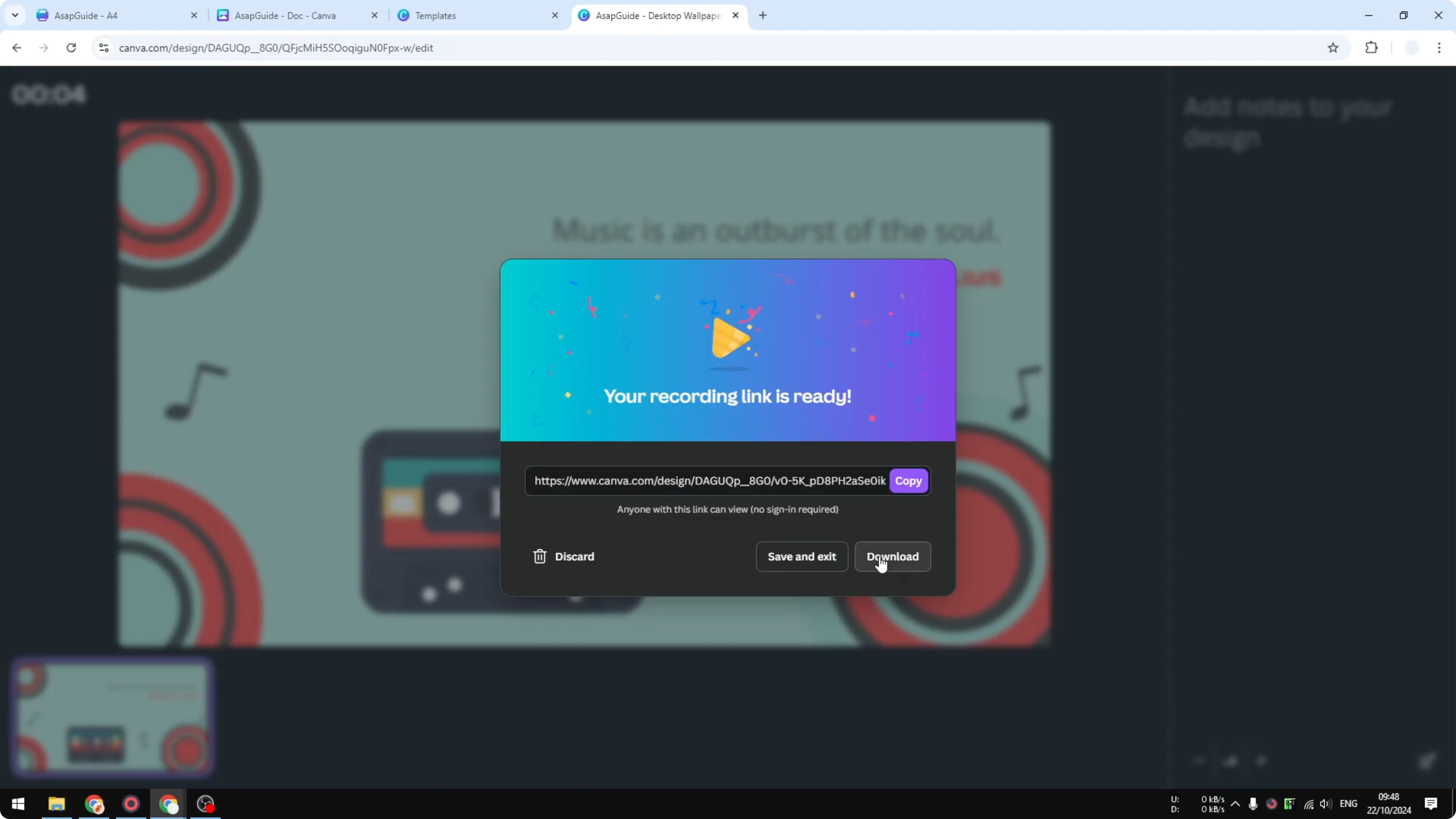 Screenshot from How to Record Your Voice Using Canva at 96s
