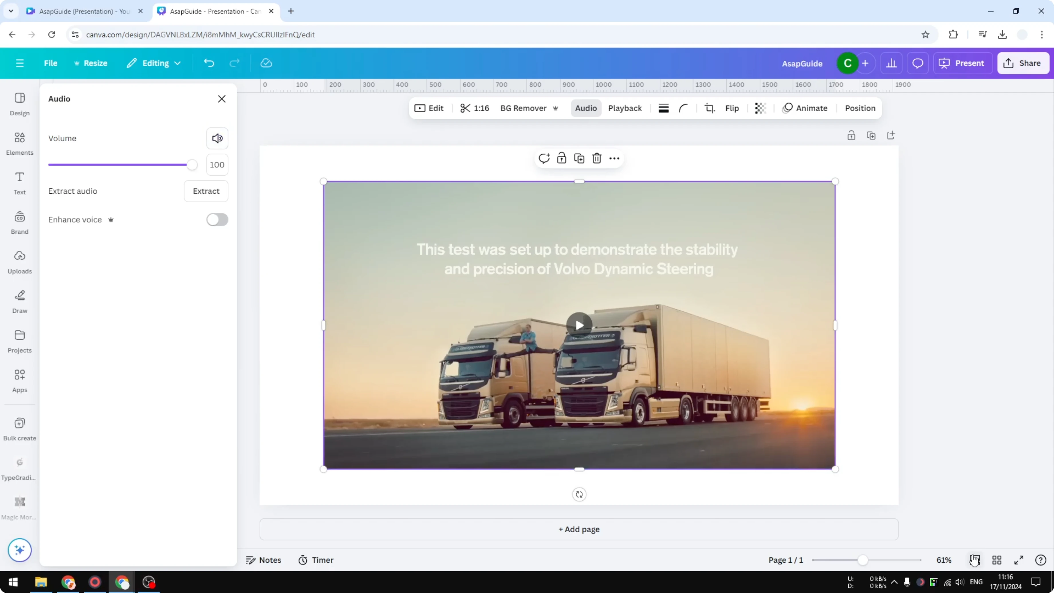 Screenshot from How to Remove Audio From Canva Video at 114s