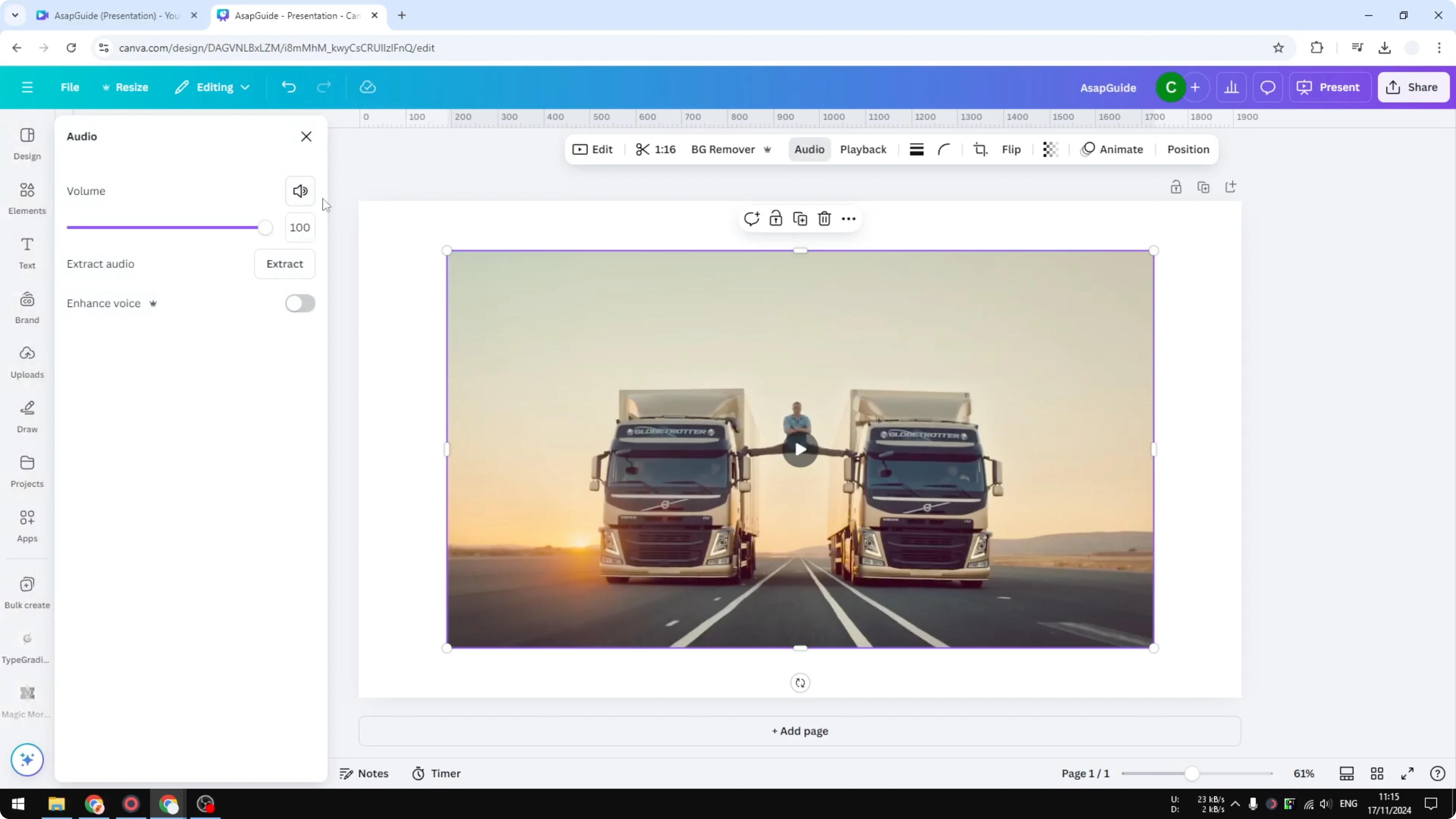 Screenshot from How to Remove Audio From Canva Video at 85s