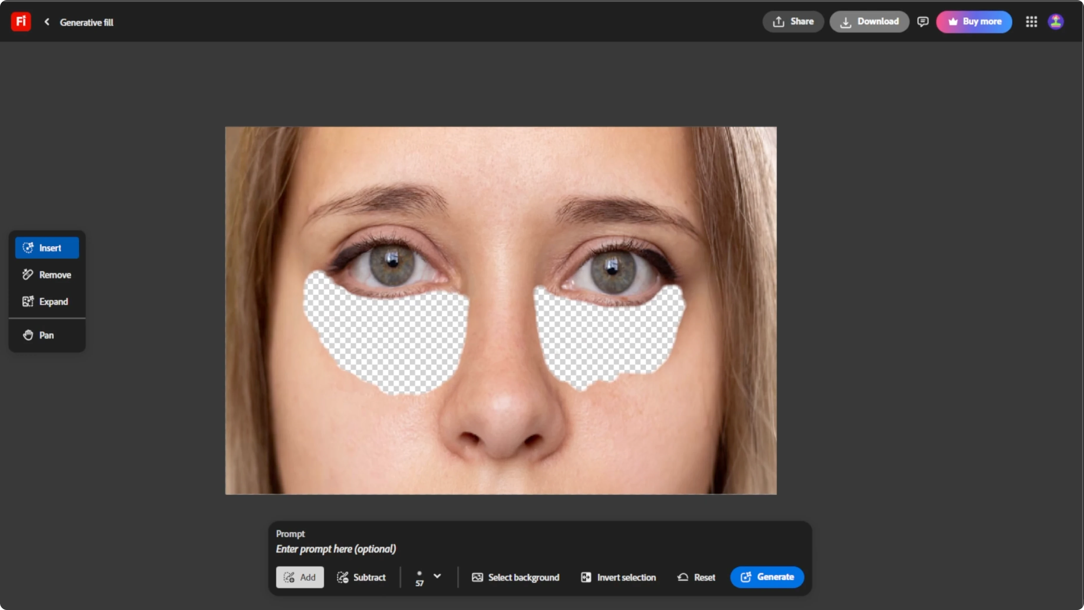 Screenshot from How to Brighten and Reduce Under-Eye Dark Circles with AI? at 117s