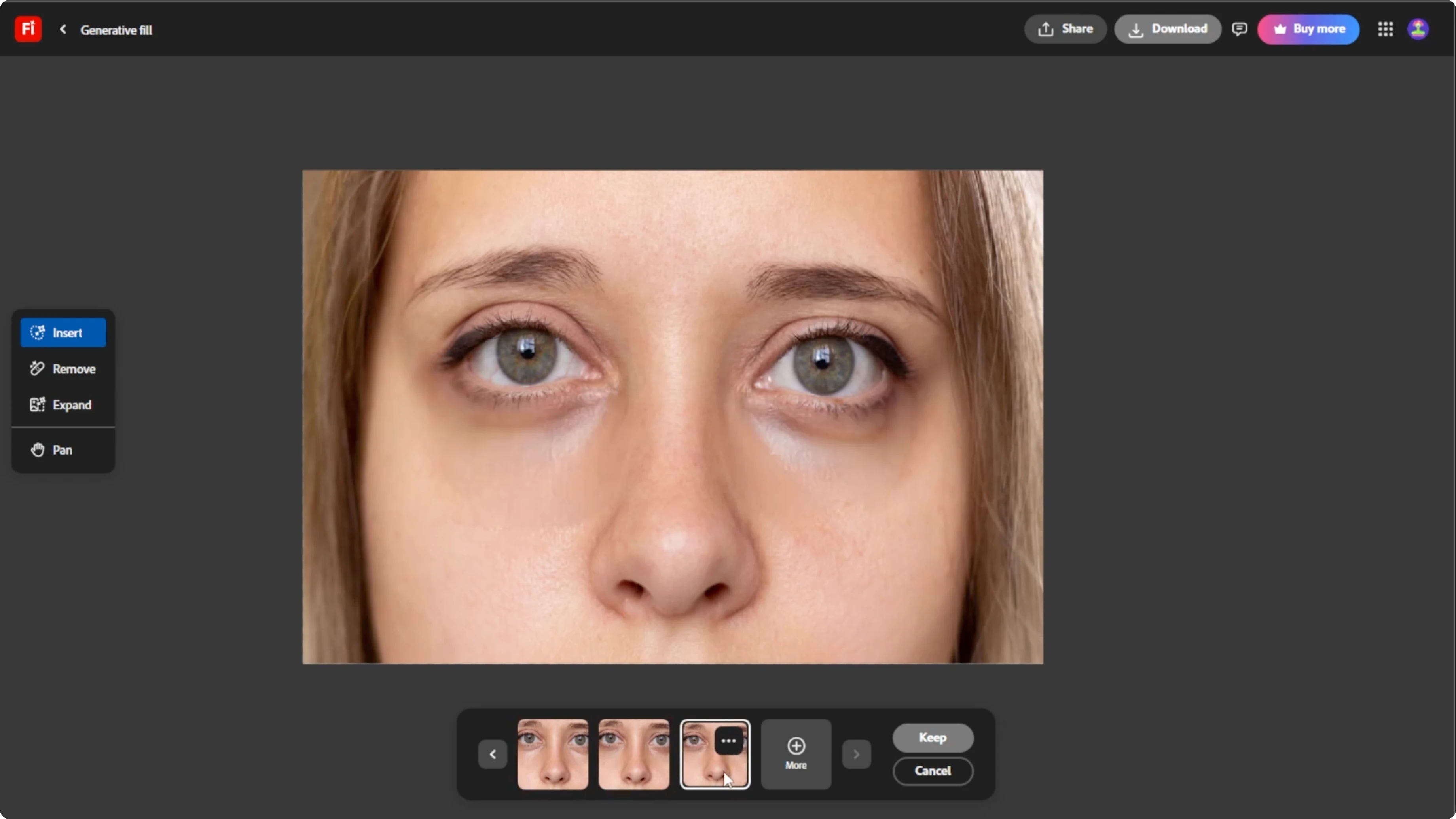 Screenshot from How to Brighten and Reduce Under-Eye Dark Circles with AI? at 143s