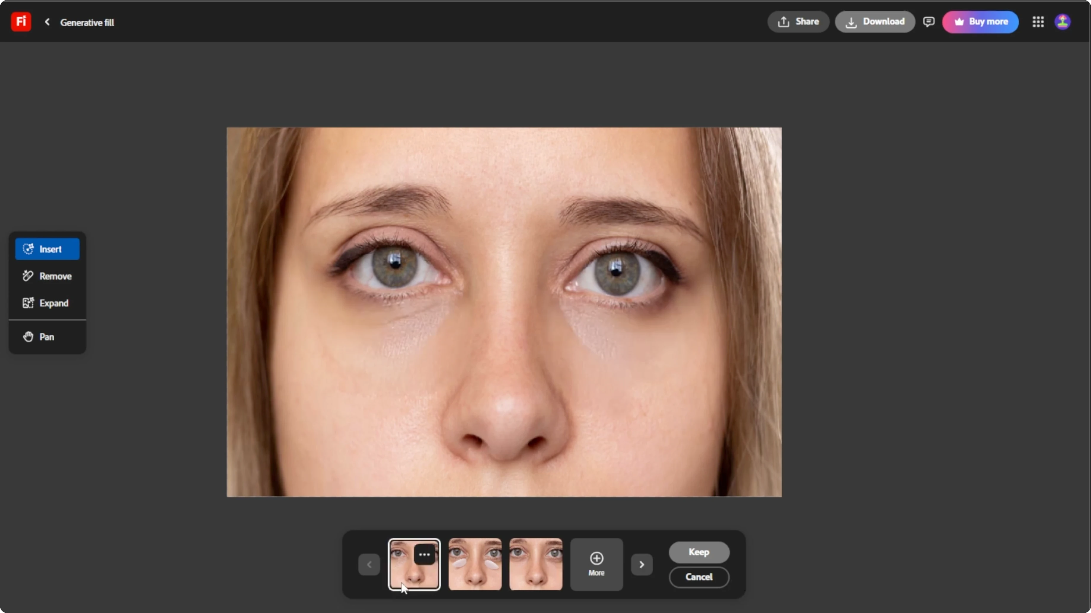 Screenshot from How to Brighten and Reduce Under-Eye Dark Circles with AI? at 166s