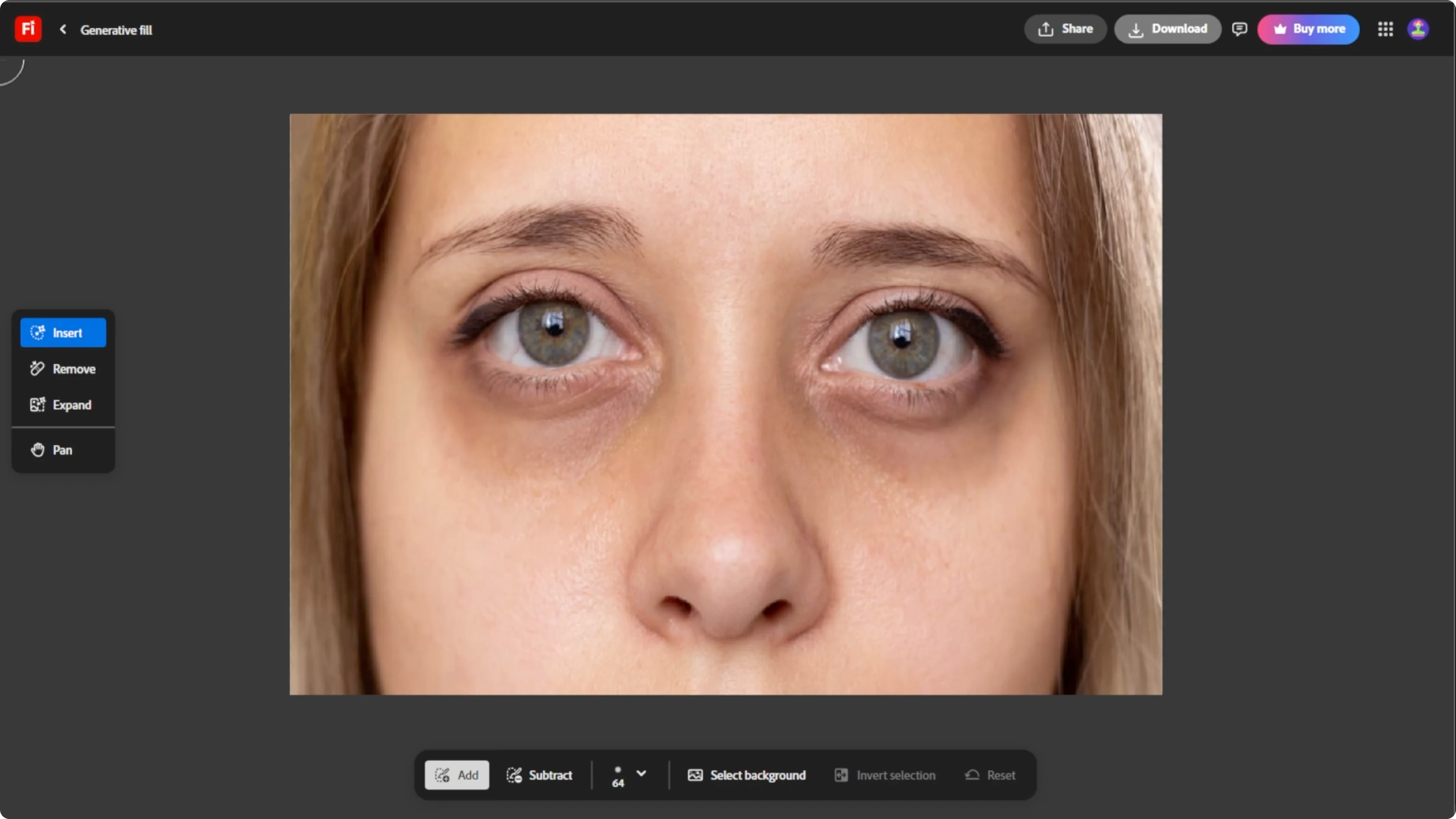 Screenshot from How to Brighten and Reduce Under-Eye Dark Circles with AI? at 57s