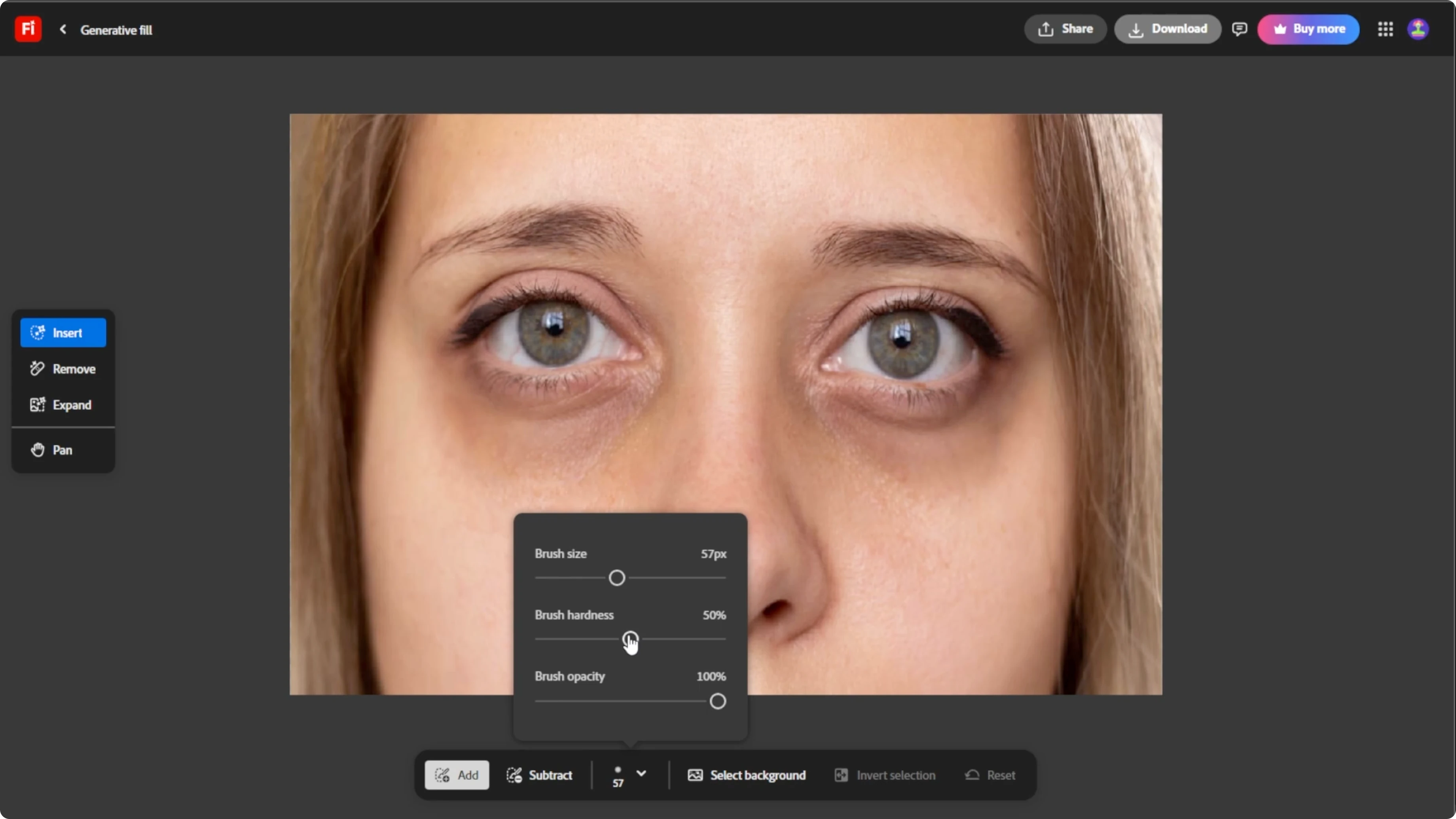 Screenshot from How to Brighten and Reduce Under-Eye Dark Circles with AI? at 71s