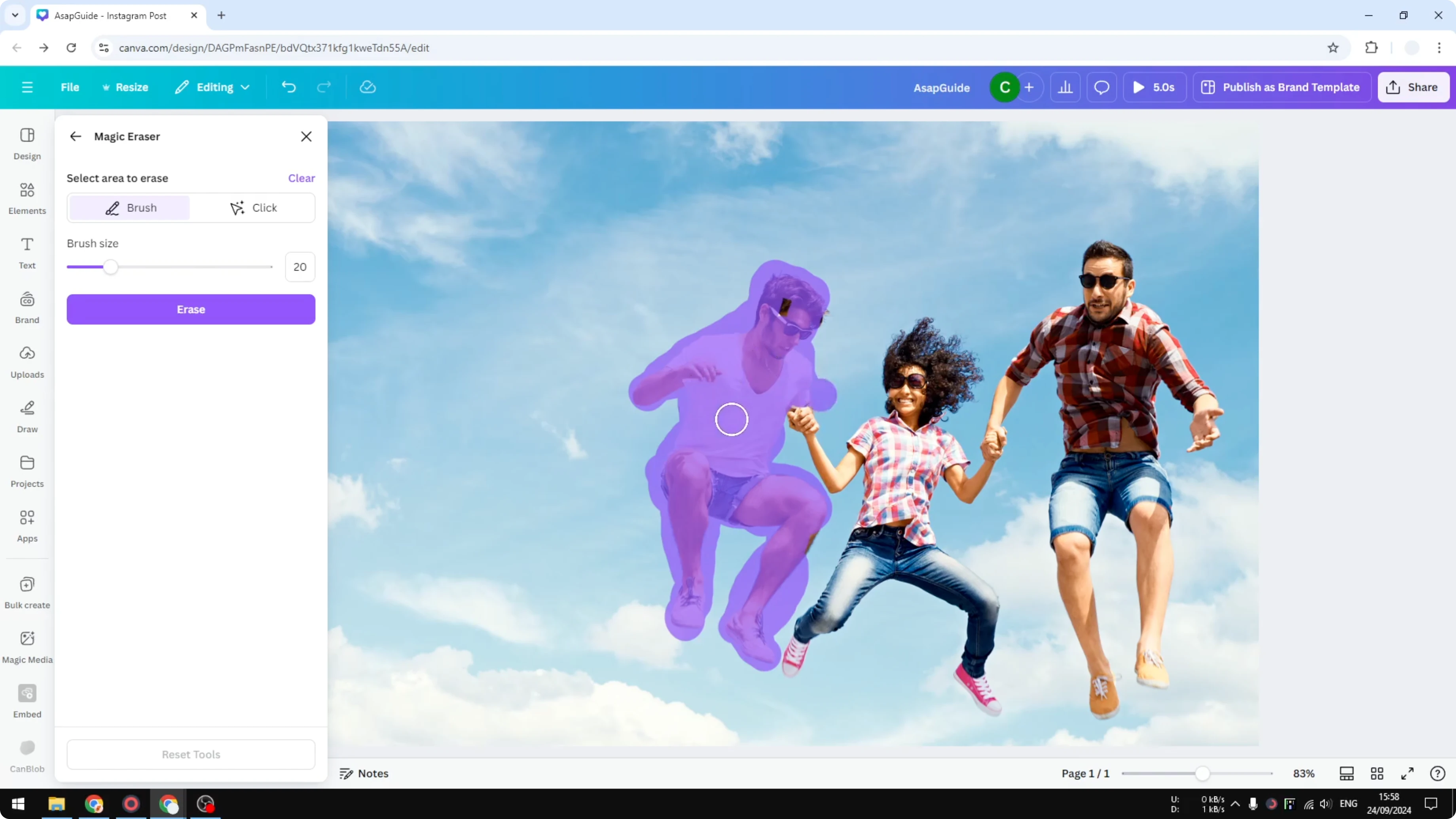 Screenshot from How to Remove a Person from a Photo in Canva at 115s