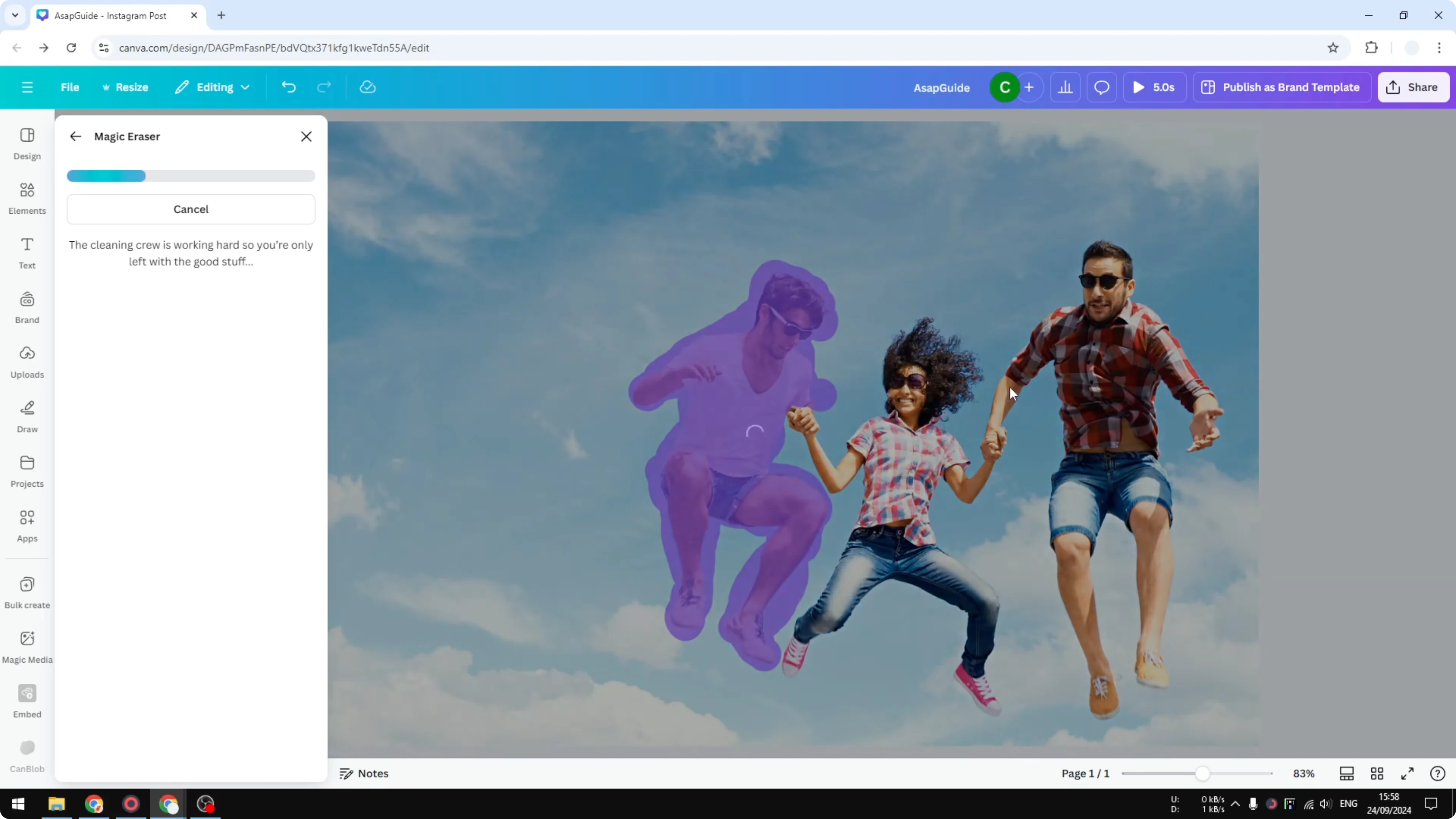 Screenshot from How to Remove a Person from a Photo in Canva at 127s
