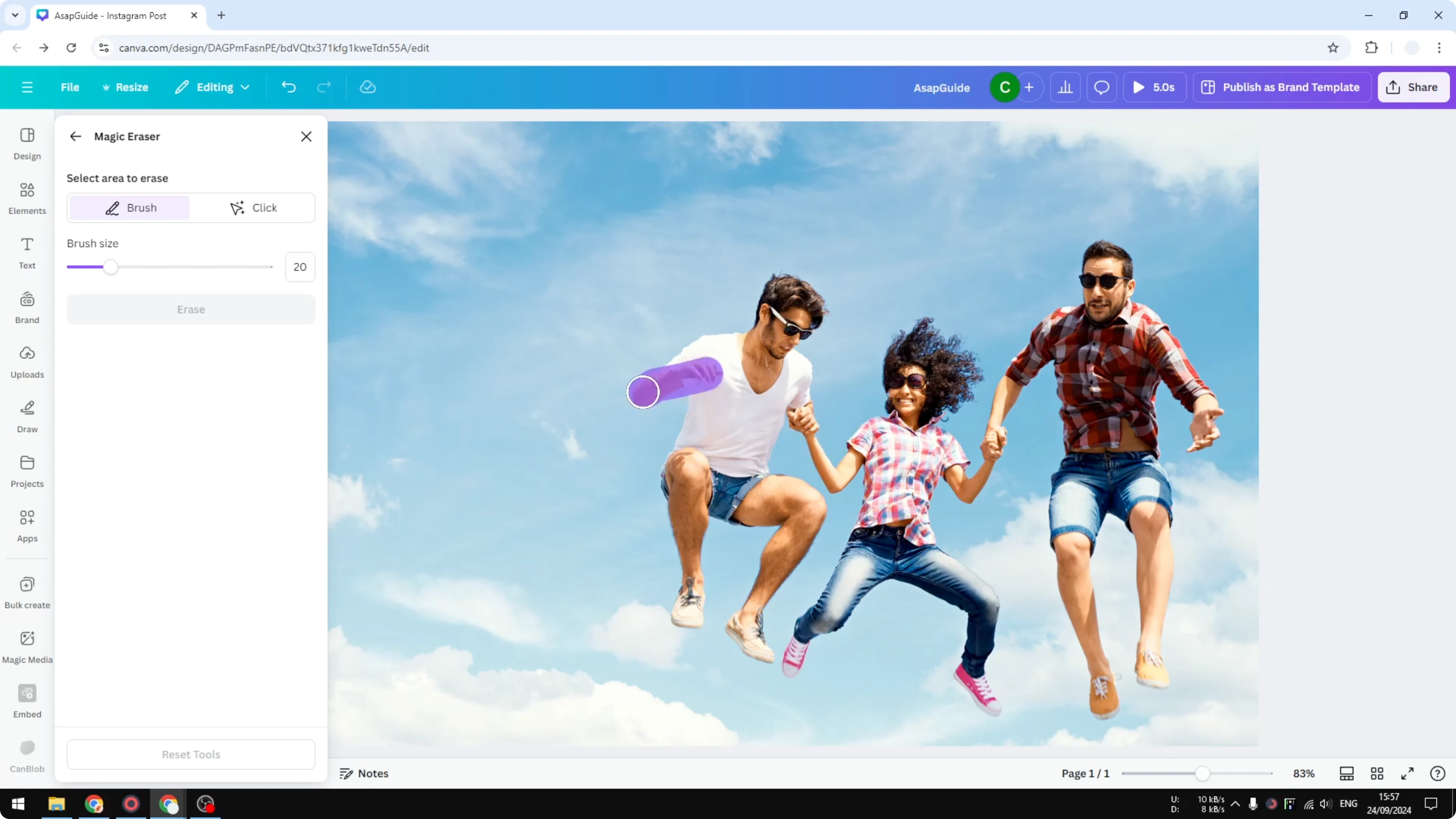 Screenshot from How to Remove a Person from a Photo in Canva at 92s