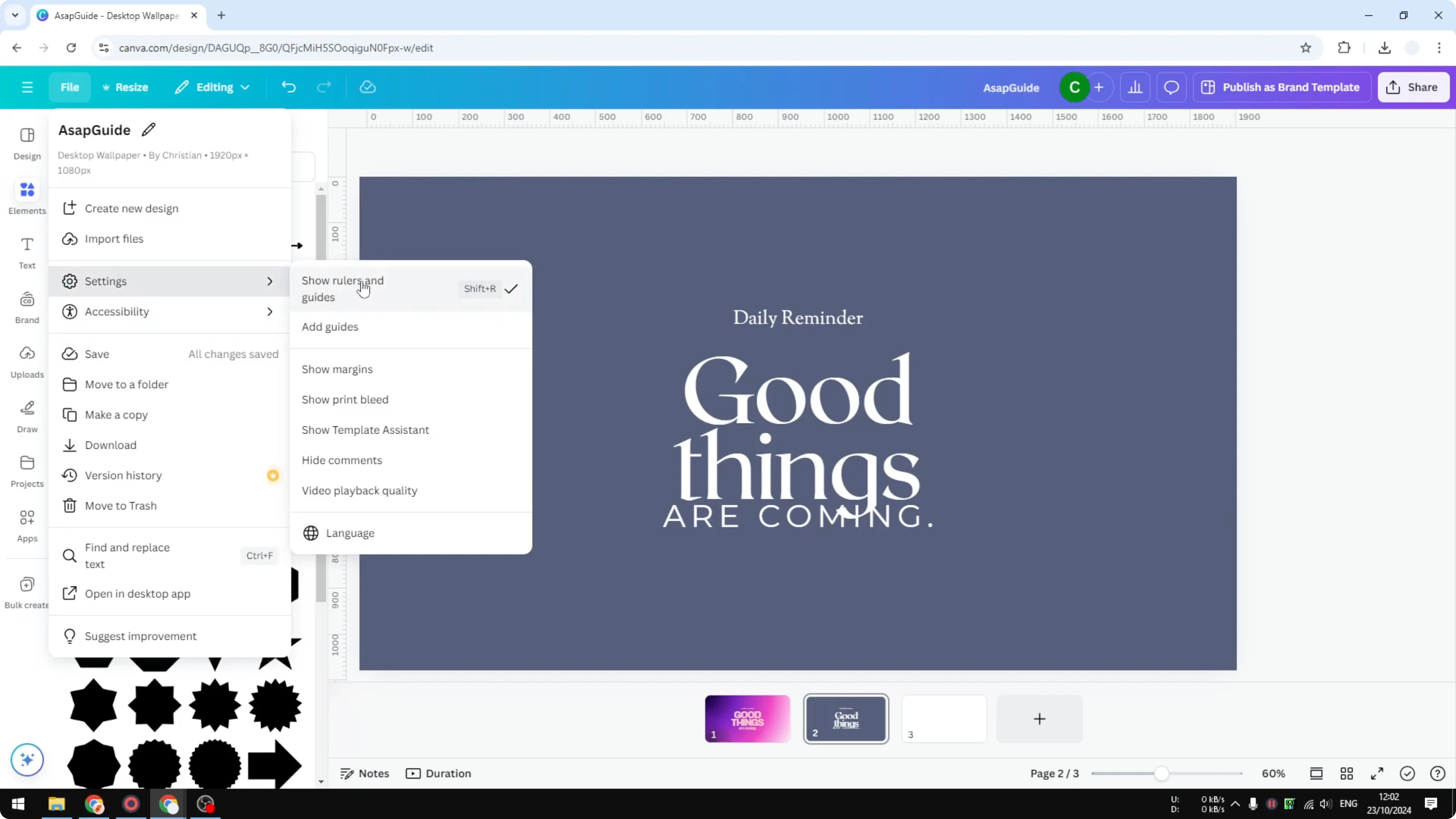 Screenshot from How to Remove Rulers in Canva at 41s