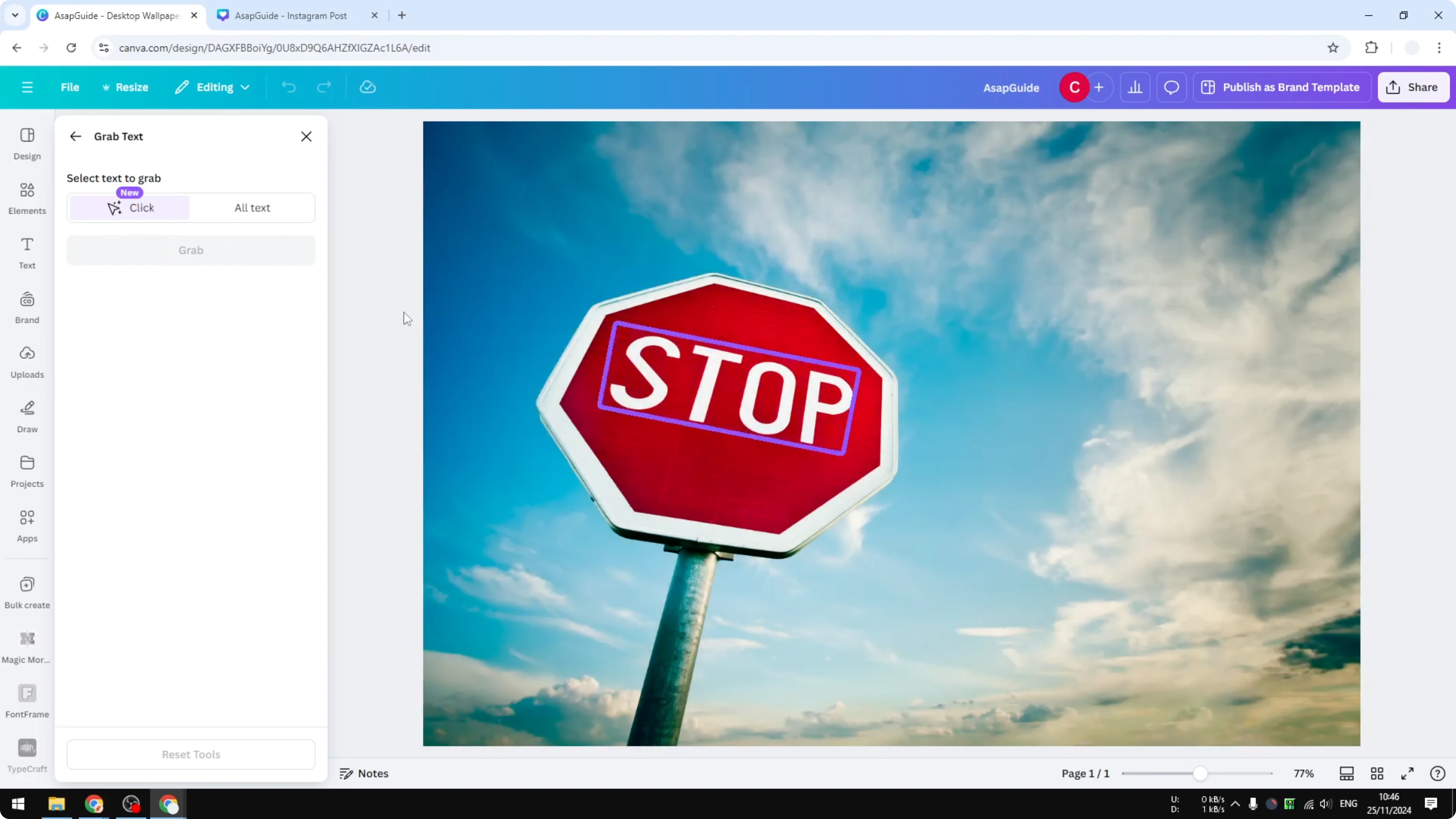 Screenshot from How to Remove Text from Image in Canva at 103s