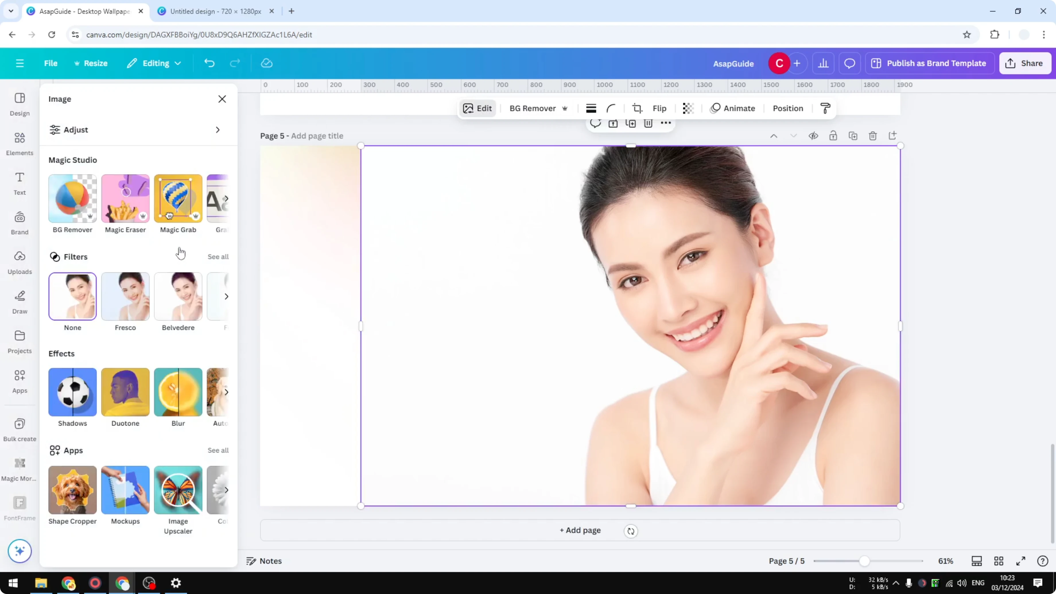 Screenshot from How to Remove White Background in Canva at 37s
