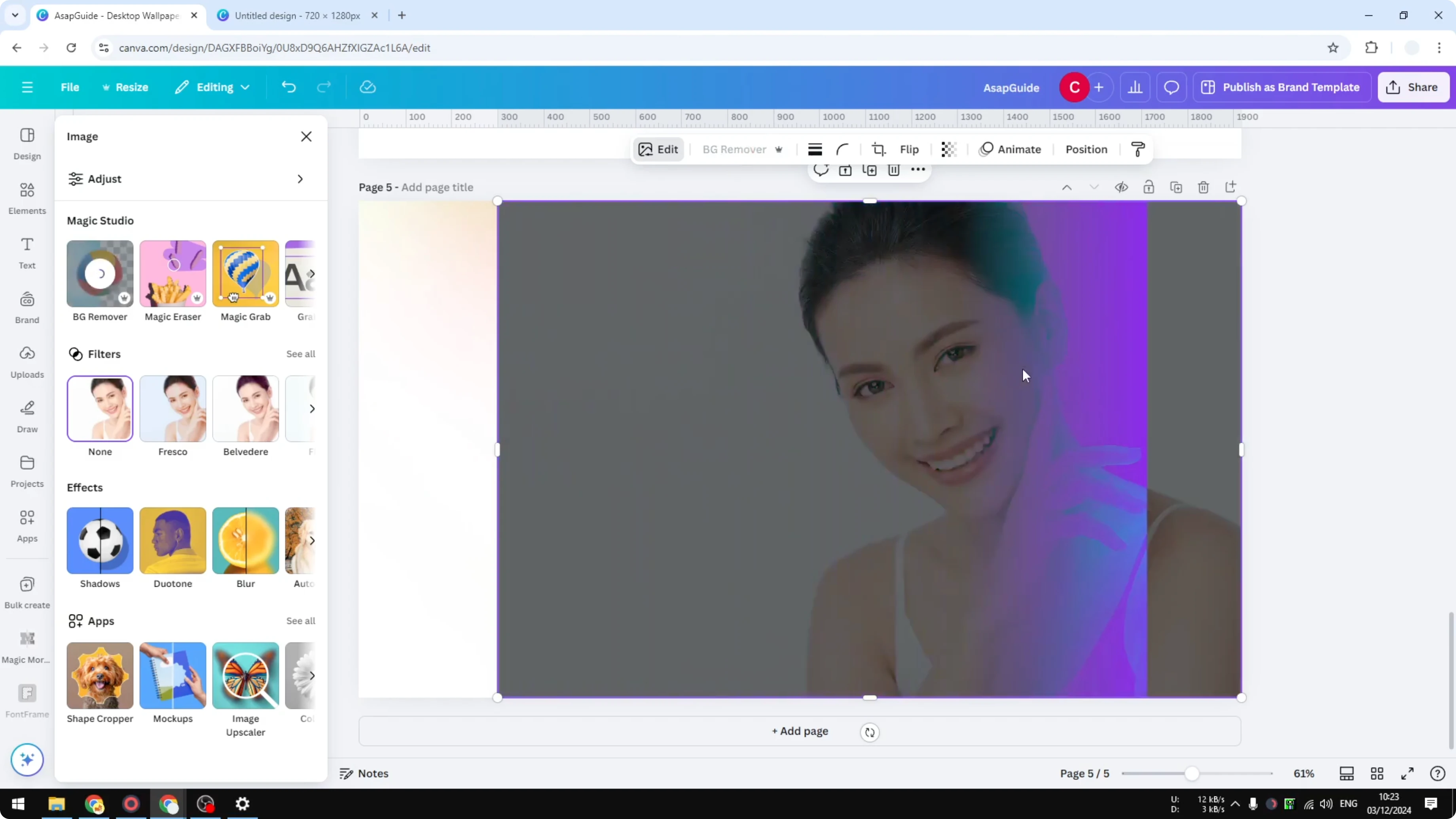 Screenshot from How to Remove White Background in Canva at 51s