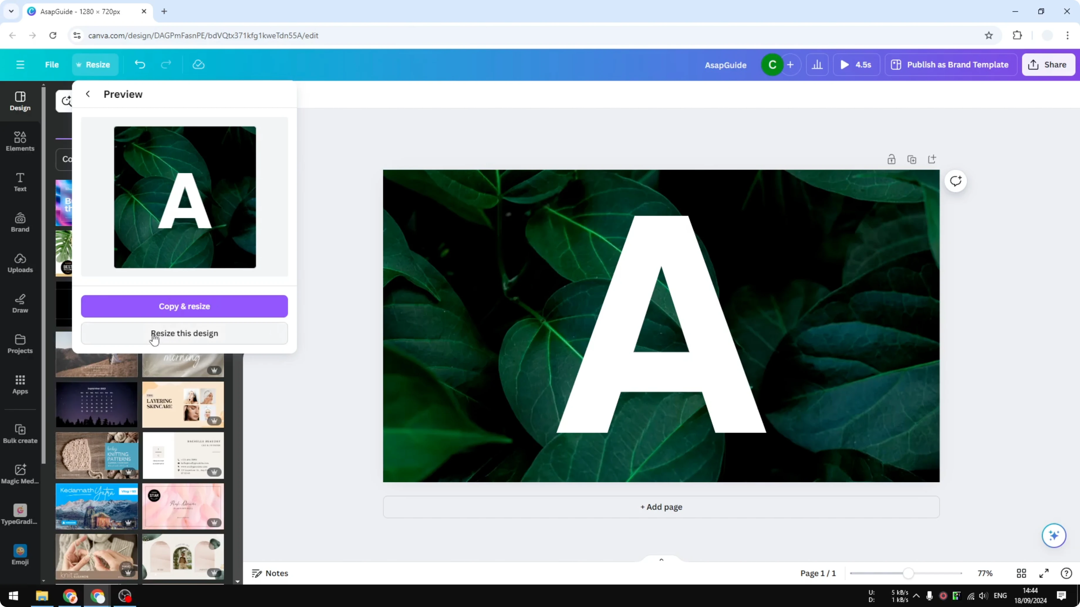 Screenshot from How to Resize Design in Canva at 110s