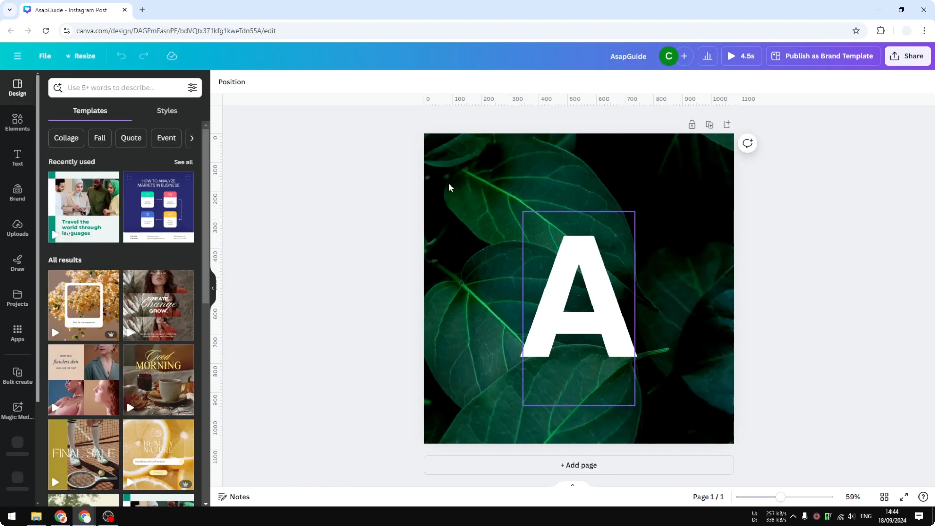 Screenshot from How to Resize Design in Canva at 116s