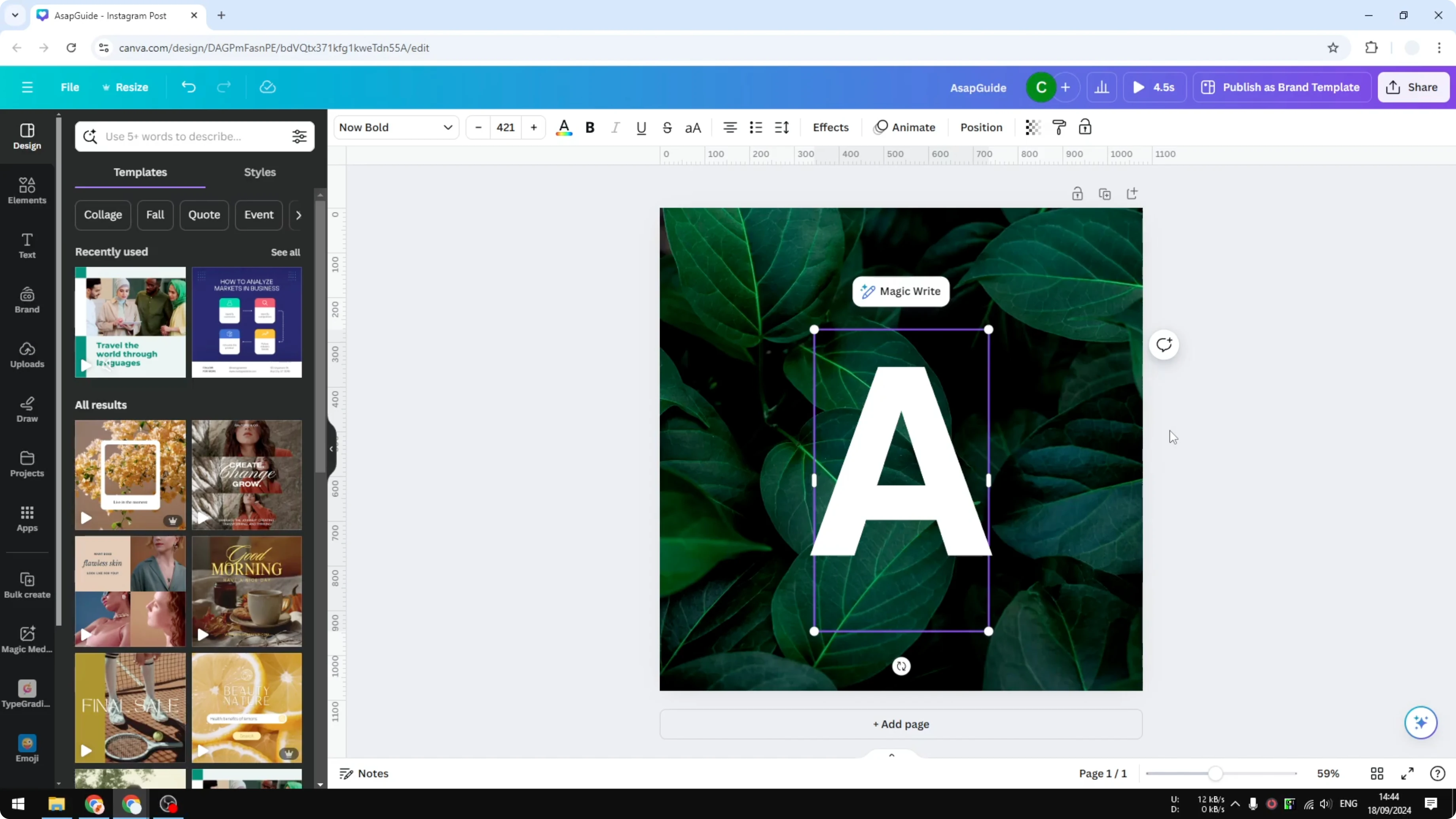 Screenshot from How to Resize Design in Canva at 129s