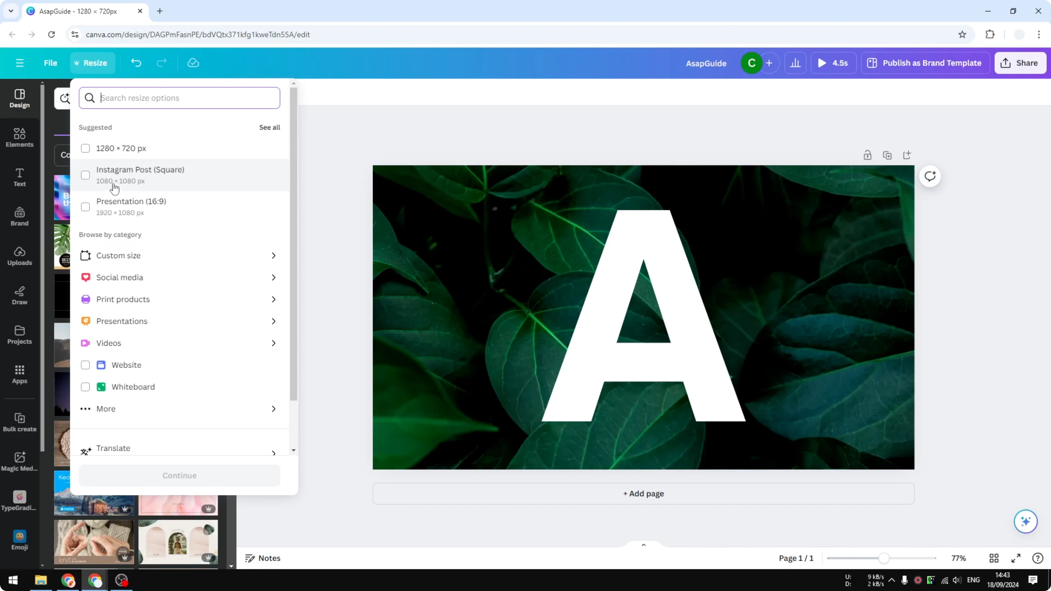 Screenshot from How to Resize Design in Canva at 55s