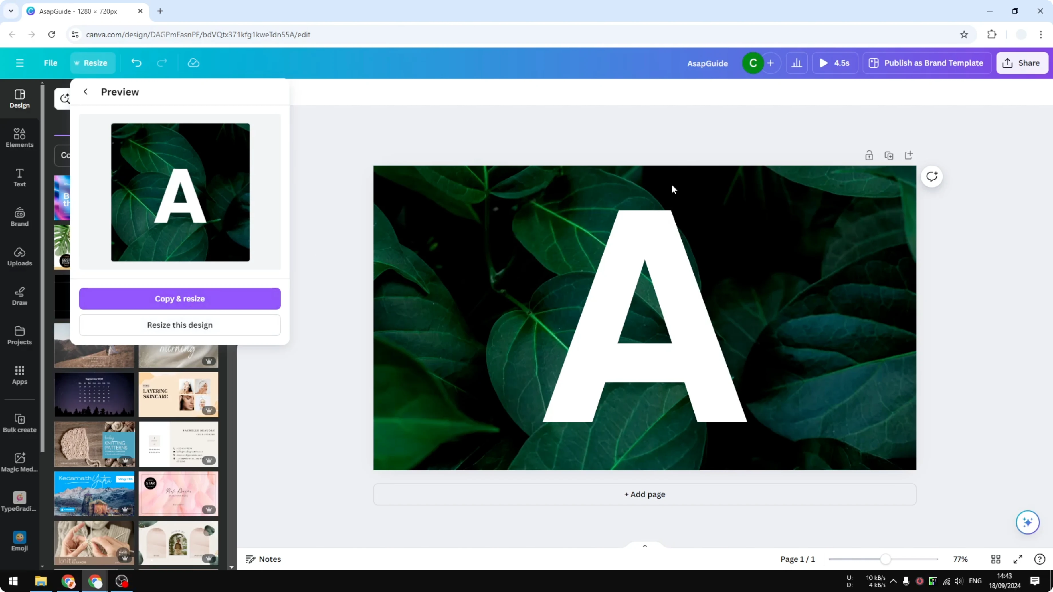 Screenshot from How to Resize Design in Canva at 76s