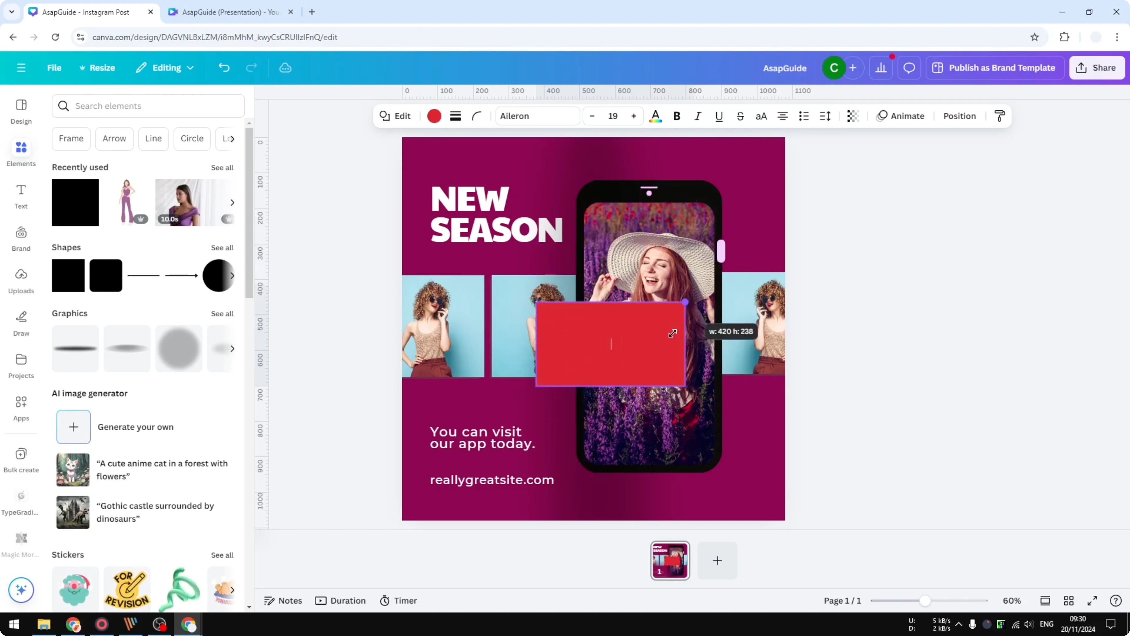 Screenshot from How to Resize Elements in Canva Without Adjusting Aspect Ratio at 136s
