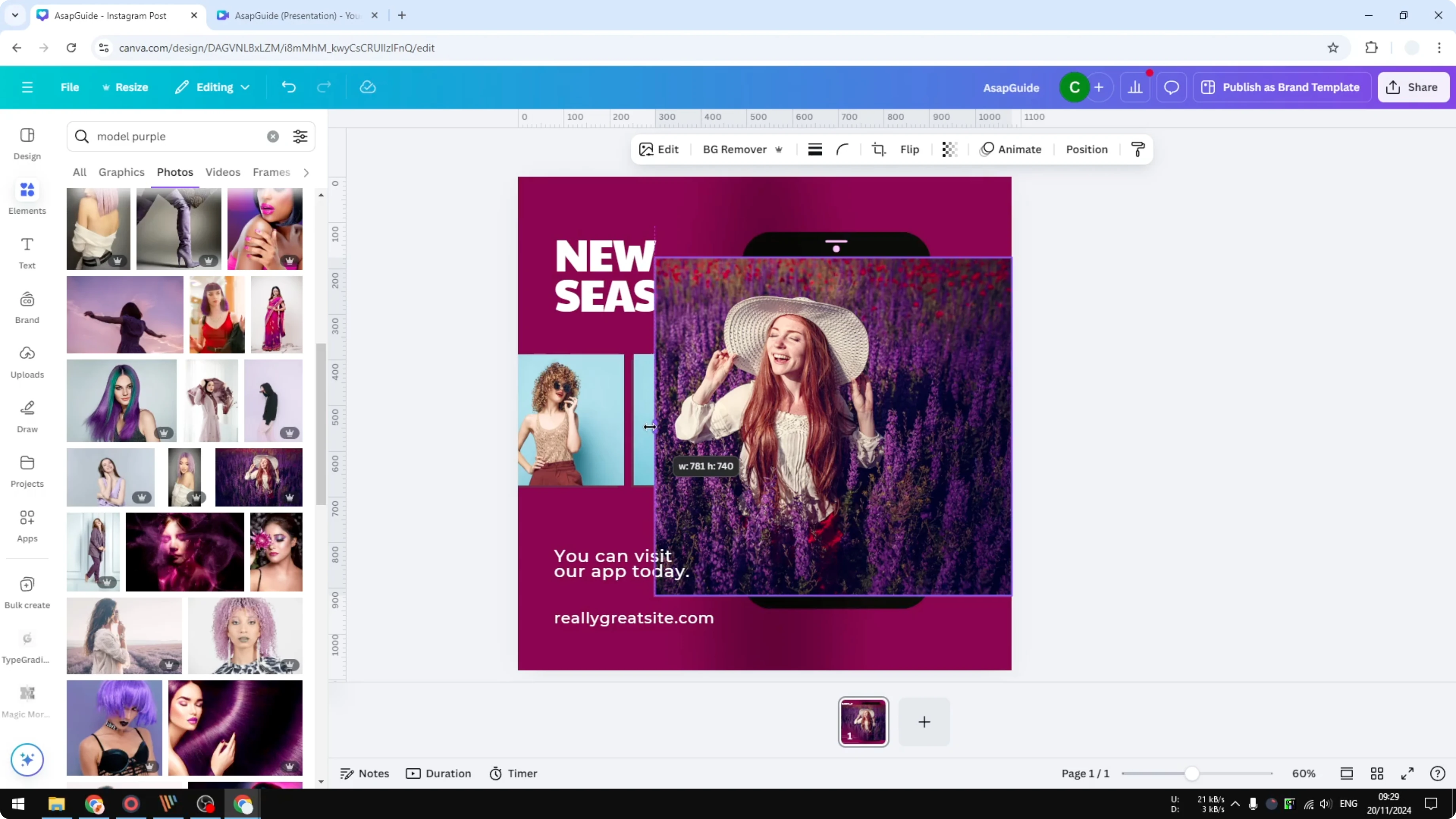 Screenshot from How to Resize Elements in Canva Without Adjusting Aspect Ratio at 67s