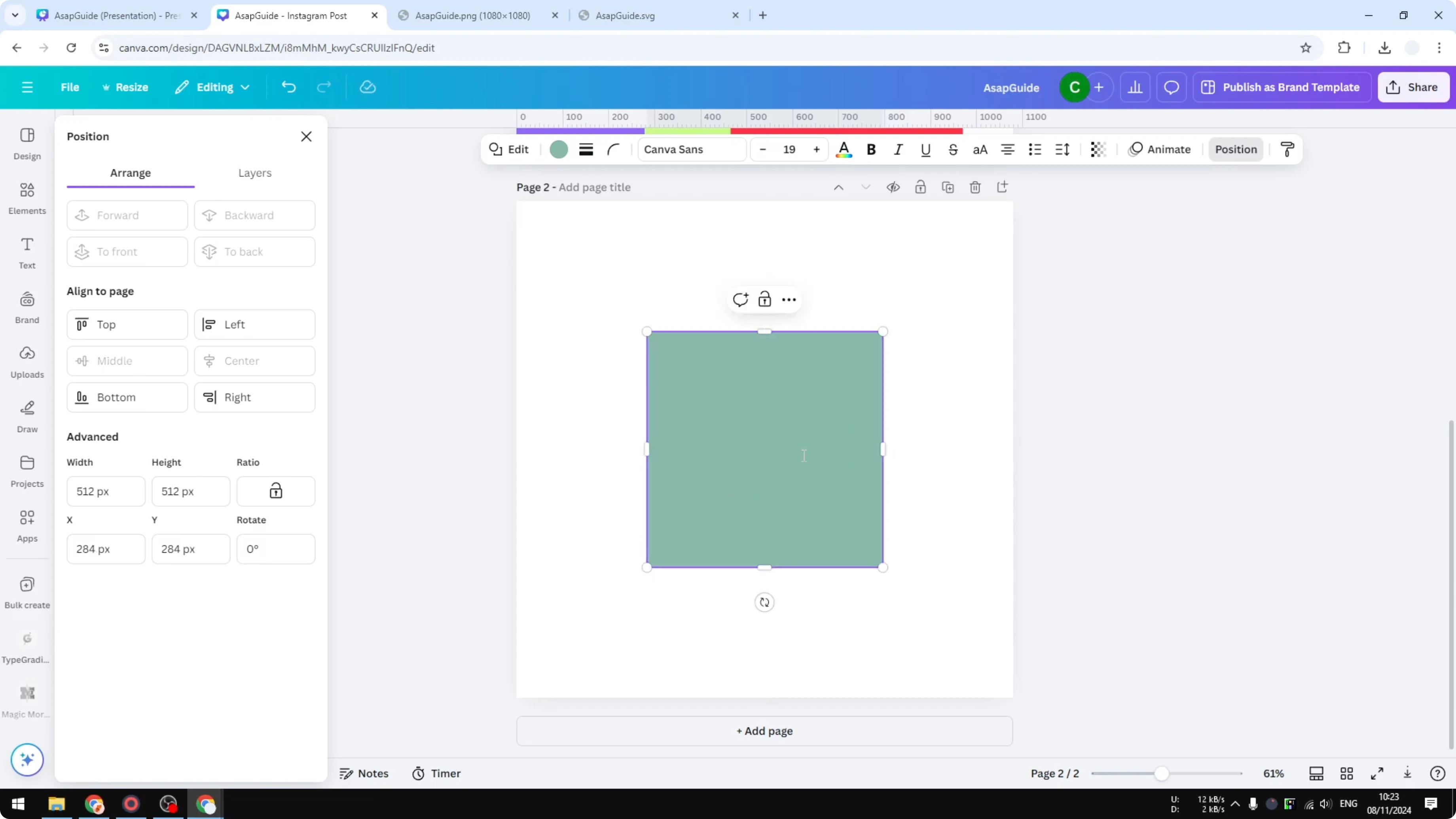 Screenshot from How to Resize Shapes in Canva at 105s