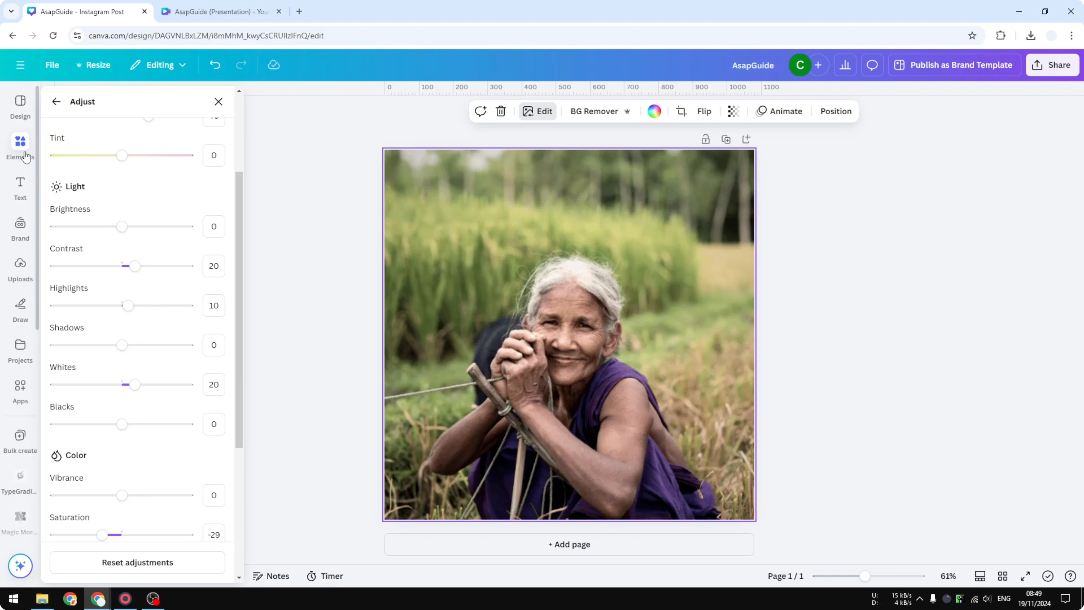 Screenshot from How to Create a Retro Film Effect in Canva at 192s
