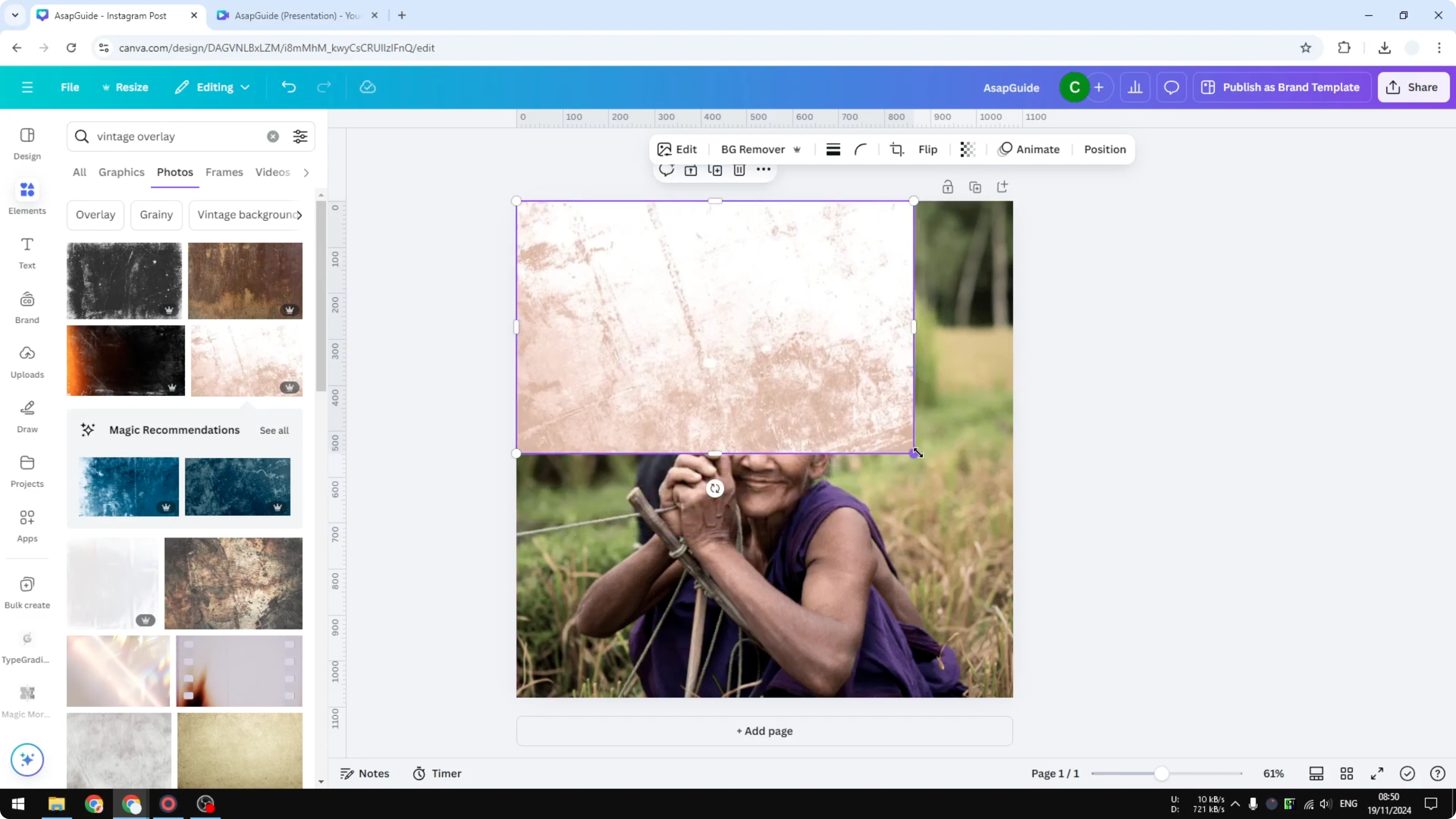 Screenshot from How to Create a Retro Film Effect in Canva at 248s