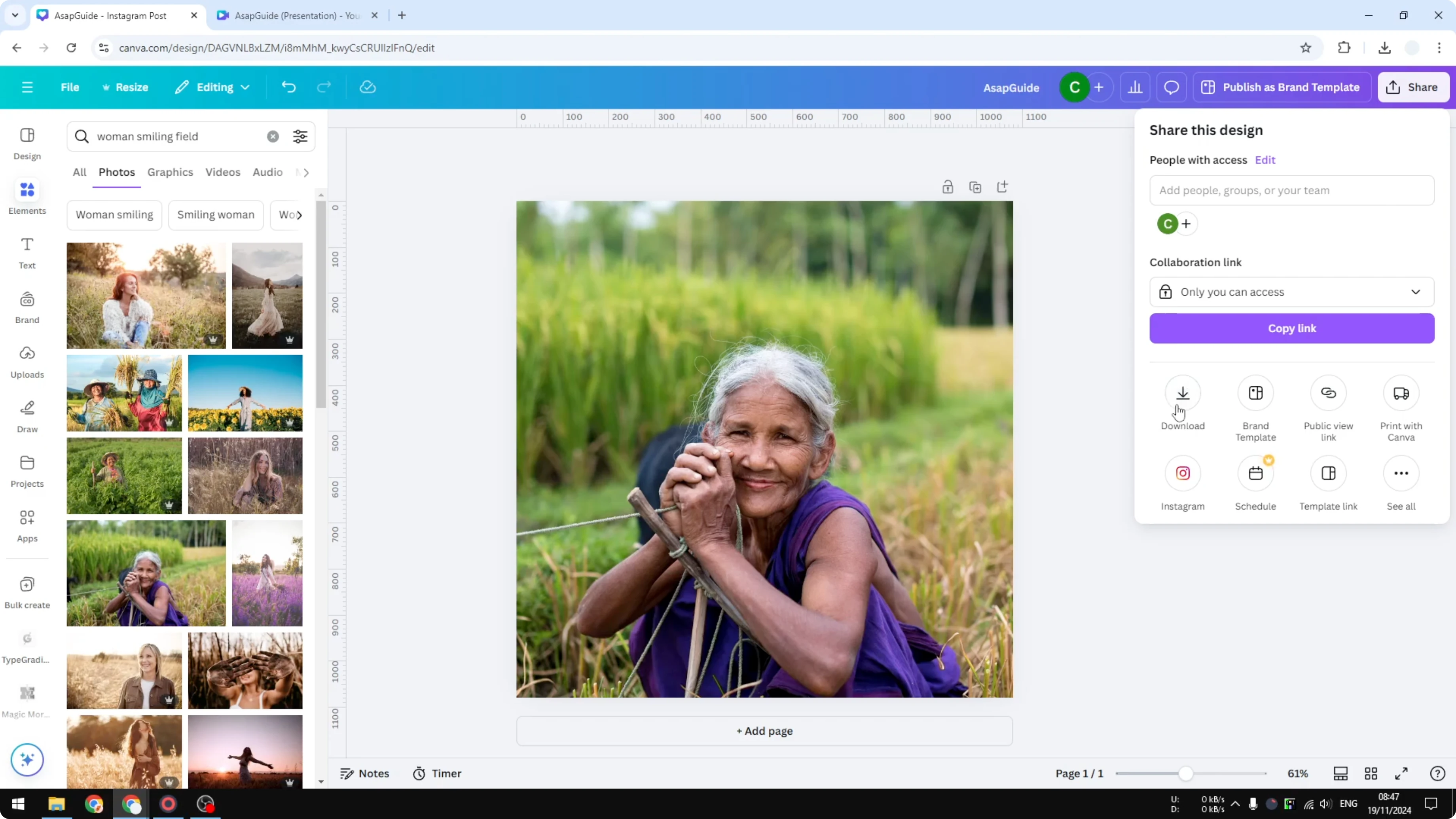 Screenshot from How to Create a Retro Film Effect in Canva at 56s
