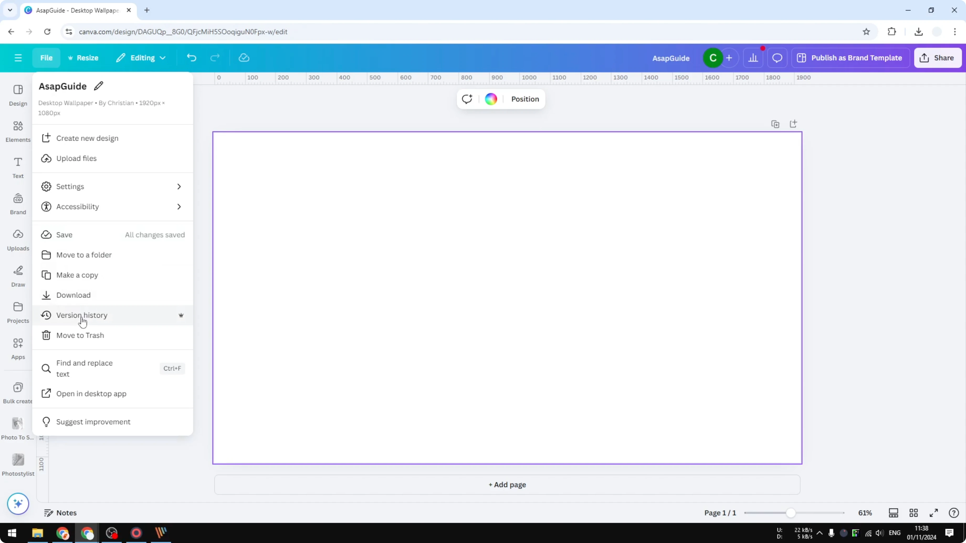 Screenshot from How to Review and Restore Older Versions of Canva Designs at 29s