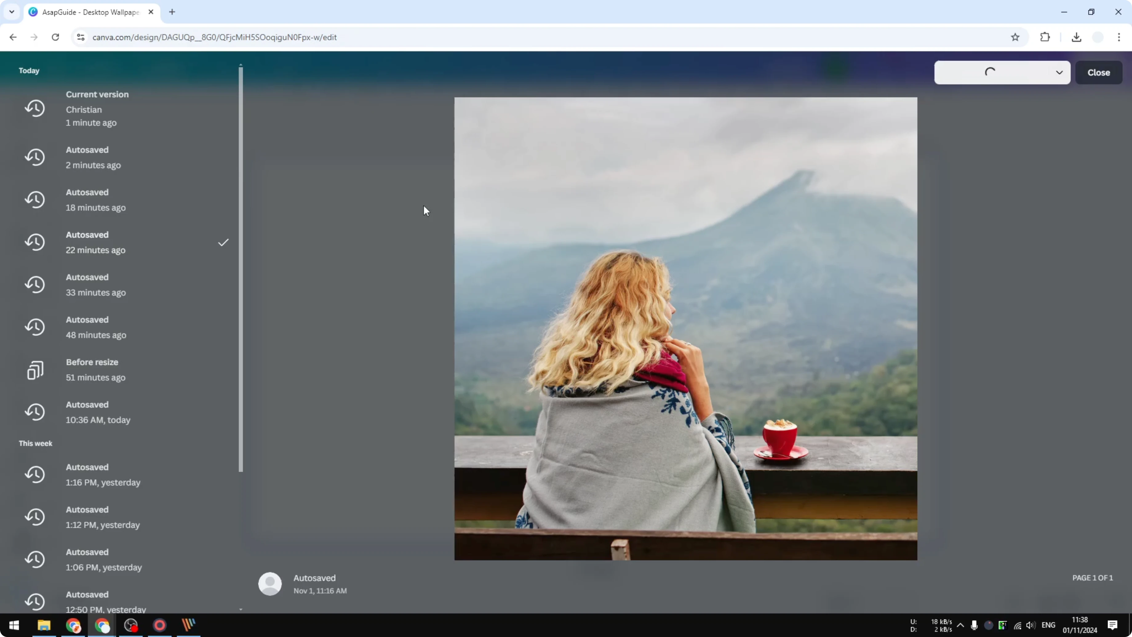 Screenshot from How to Review and Restore Older Versions of Canva Designs at 59s