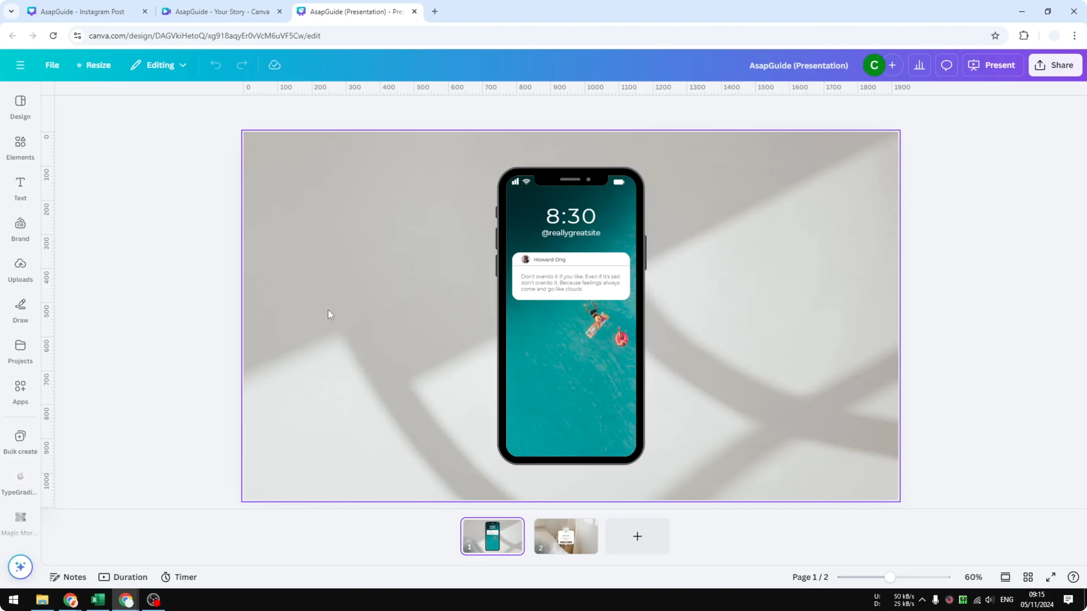 Screenshot from How to Rotate Canvas Inside Canva at 102s