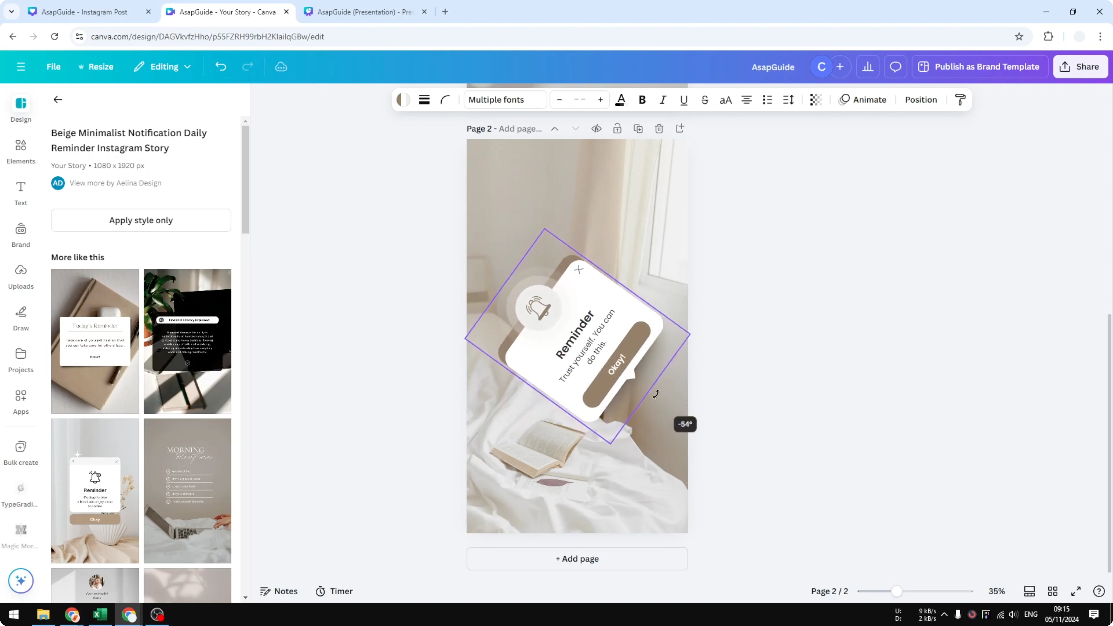 Screenshot from How to Rotate Canvas Inside Canva at 148s