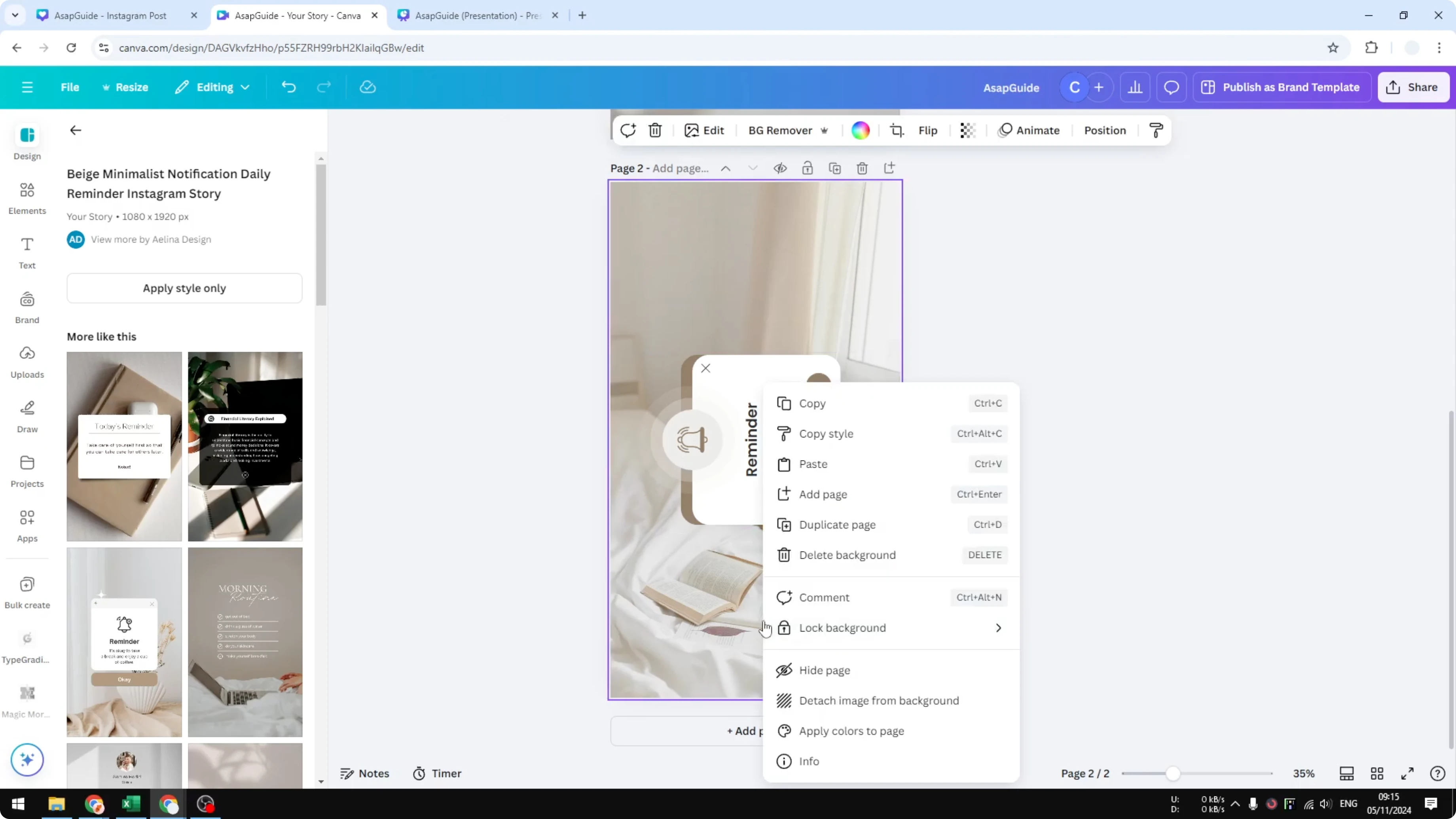 Screenshot from How to Rotate Canvas Inside Canva at 156s