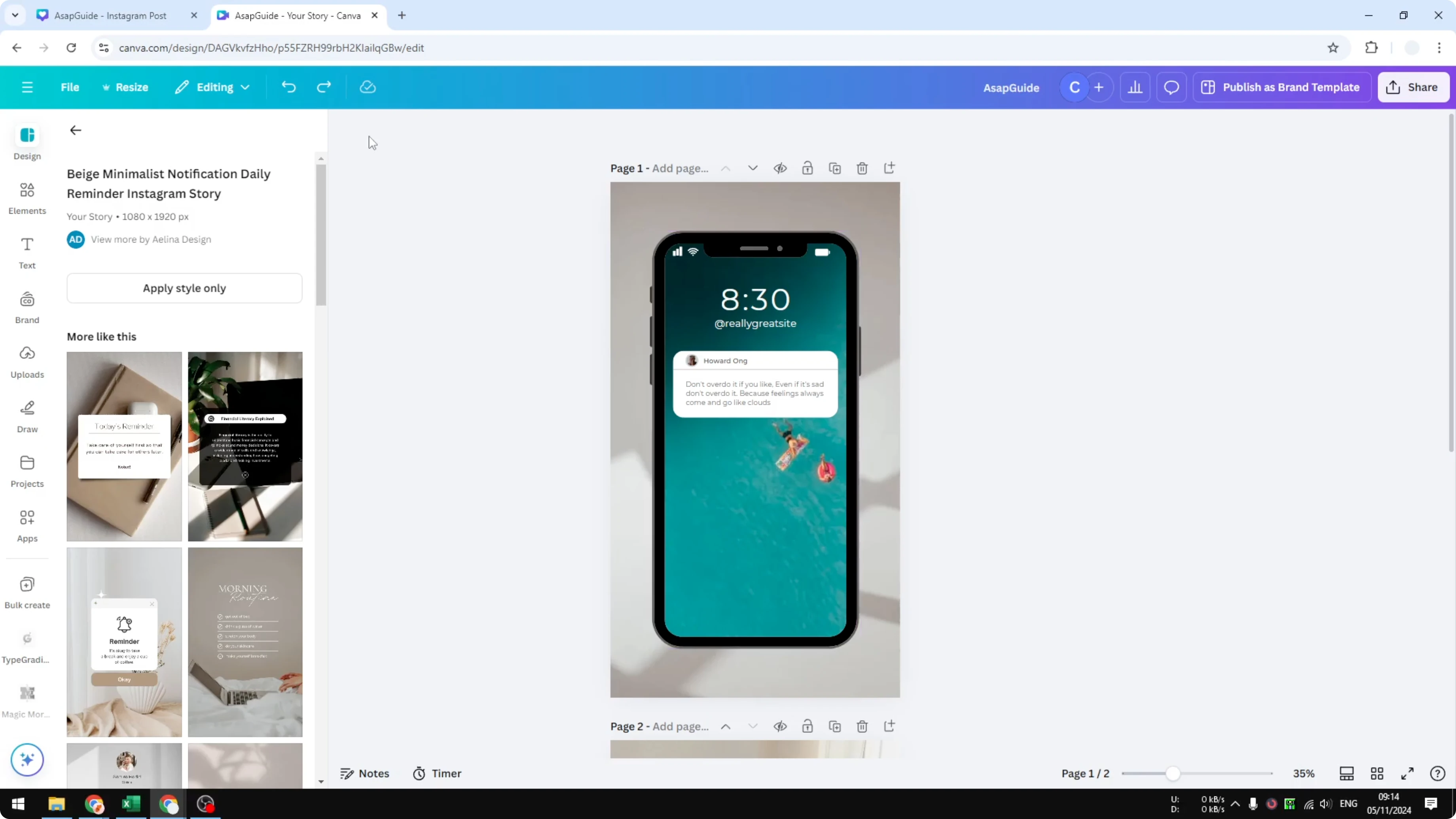 Screenshot from How to Rotate Canvas Inside Canva at 46s