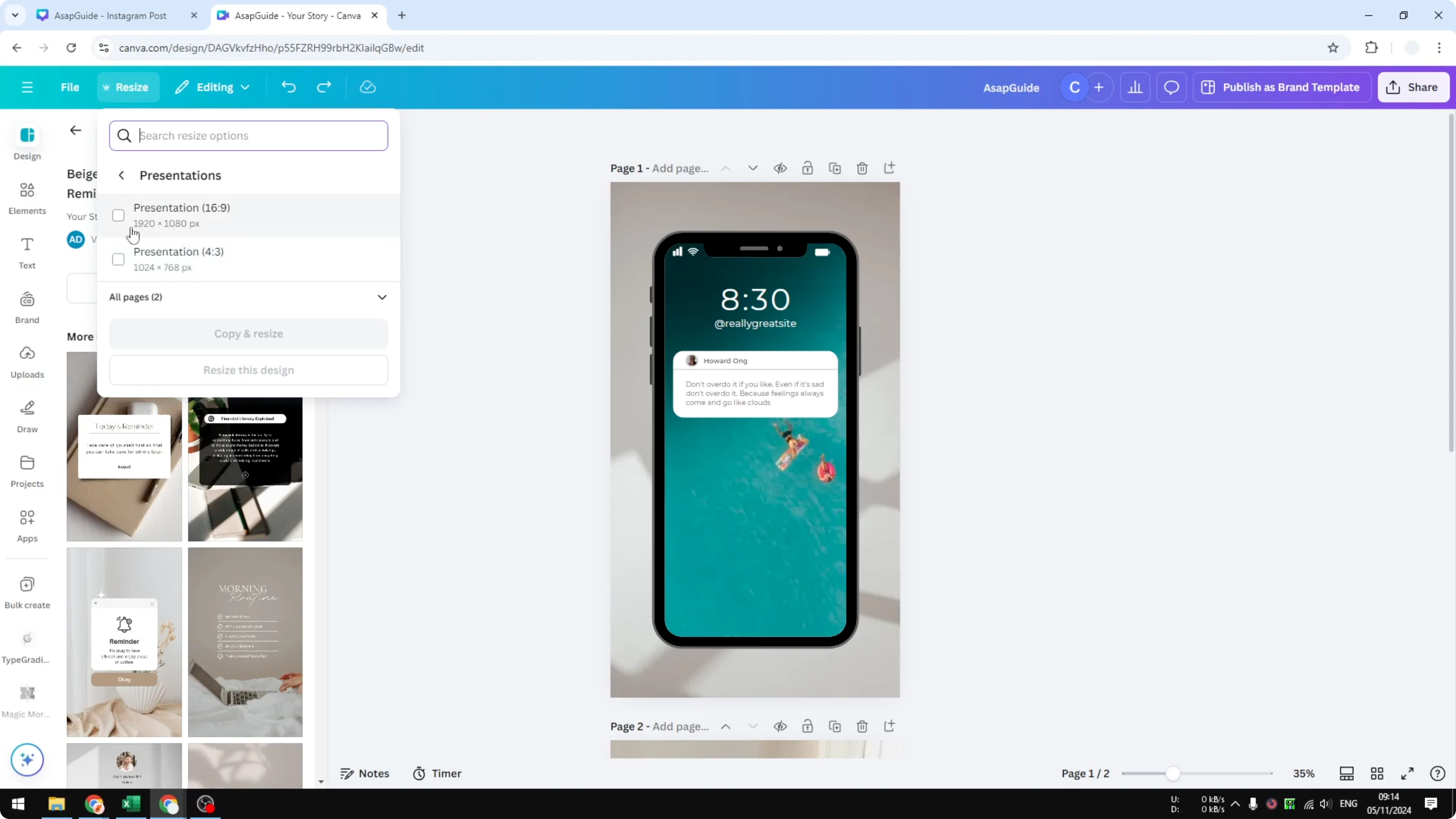 Screenshot from How to Rotate Canvas Inside Canva at 64s