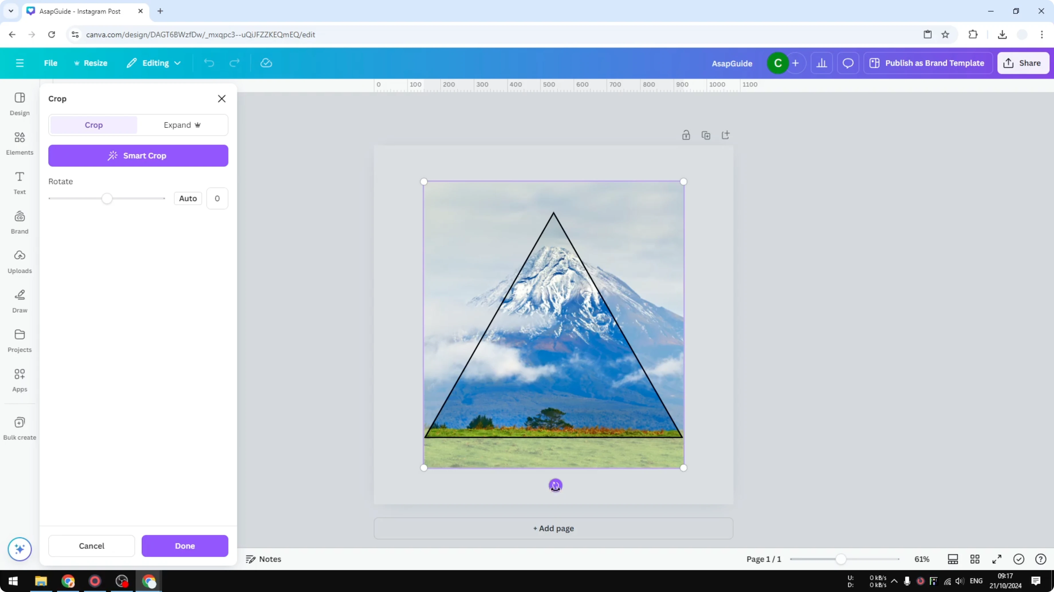 Screenshot from How to Rotate an Image in a Frame in Canva at 37s