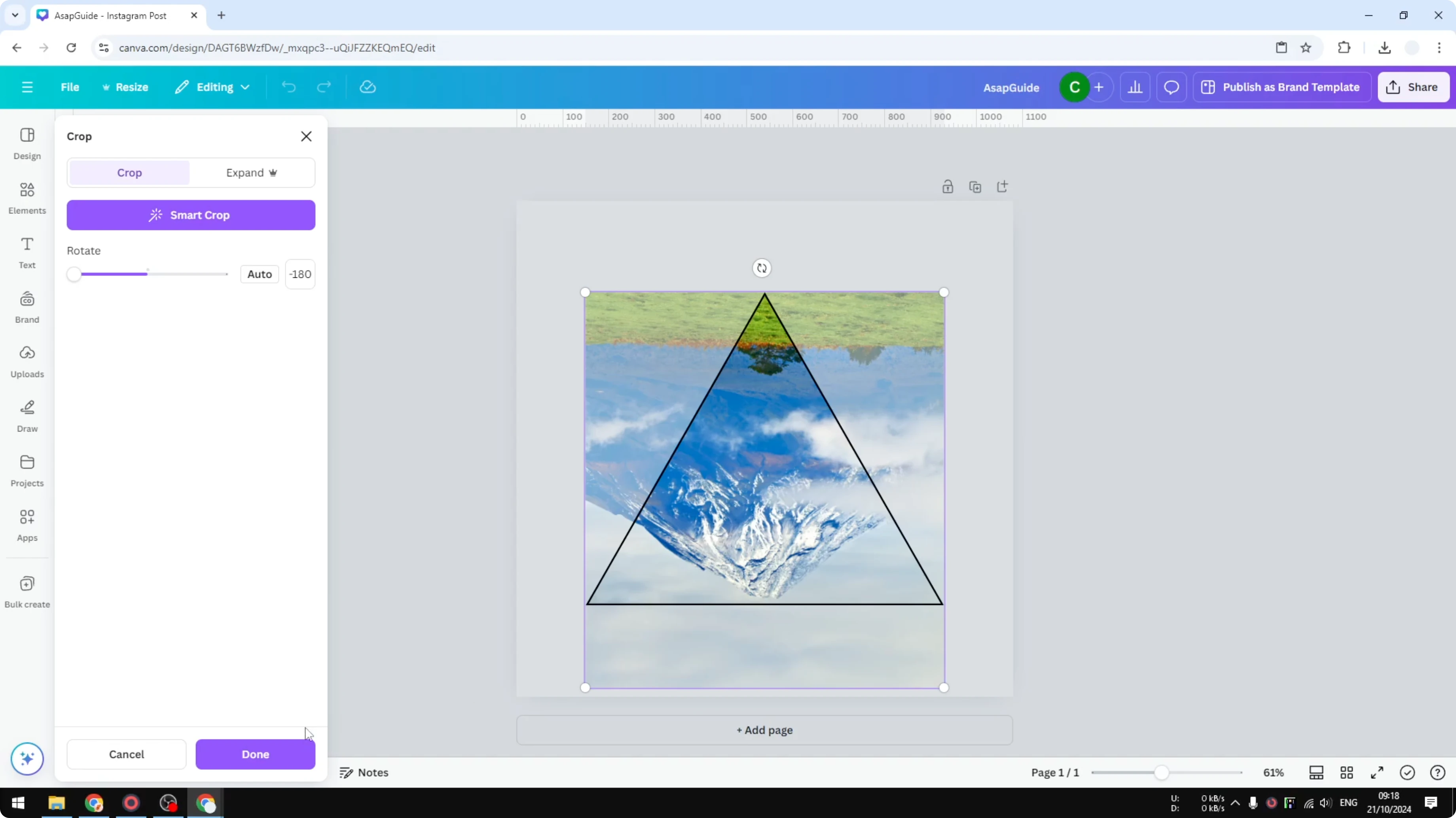 Screenshot from How to Rotate an Image in a Frame in Canva at 72s