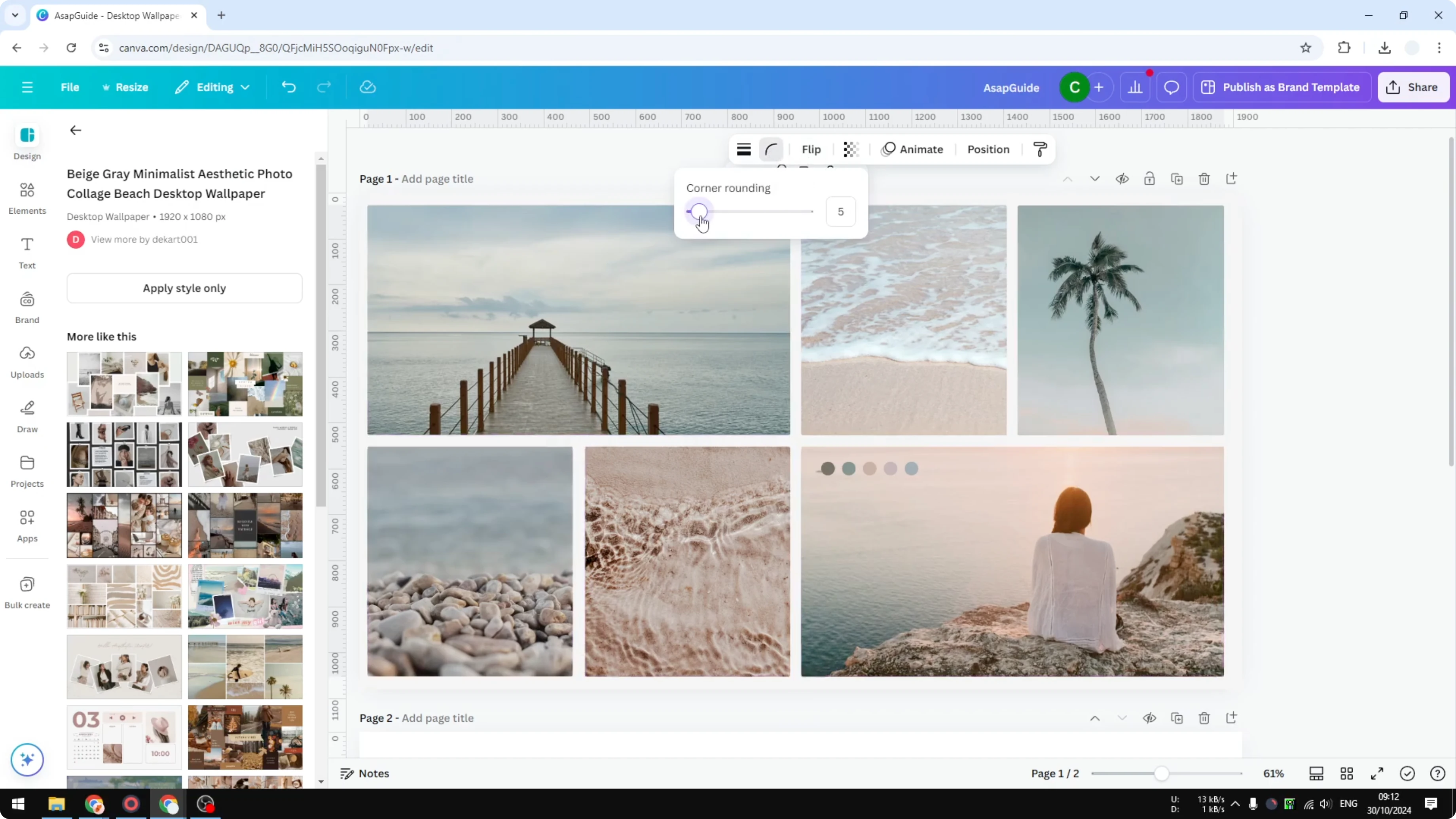 Screenshot from How to Round Edges of a Photo in Canva at 66s