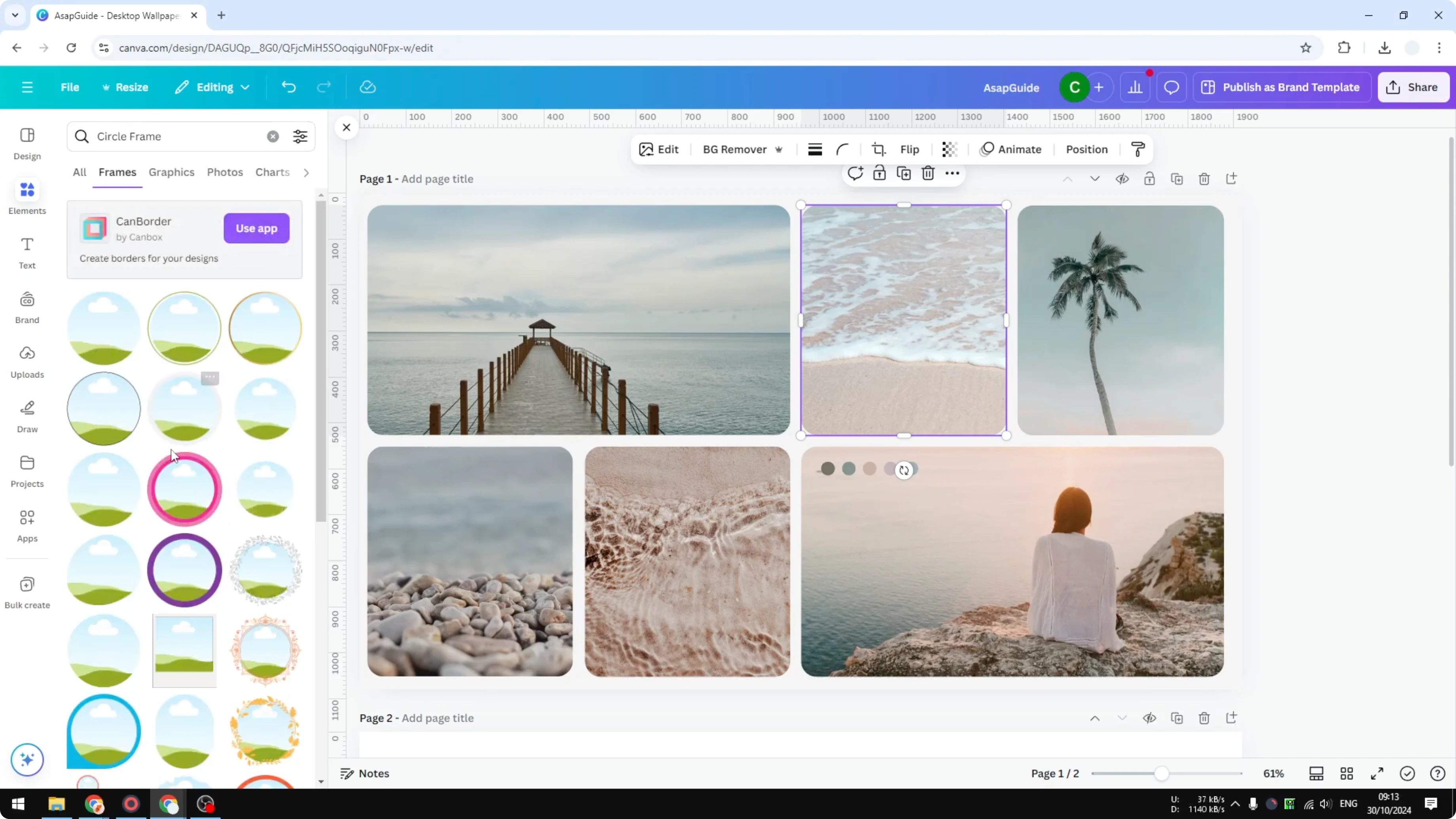 Screenshot from How to Round Edges of a Photo in Canva at 99s