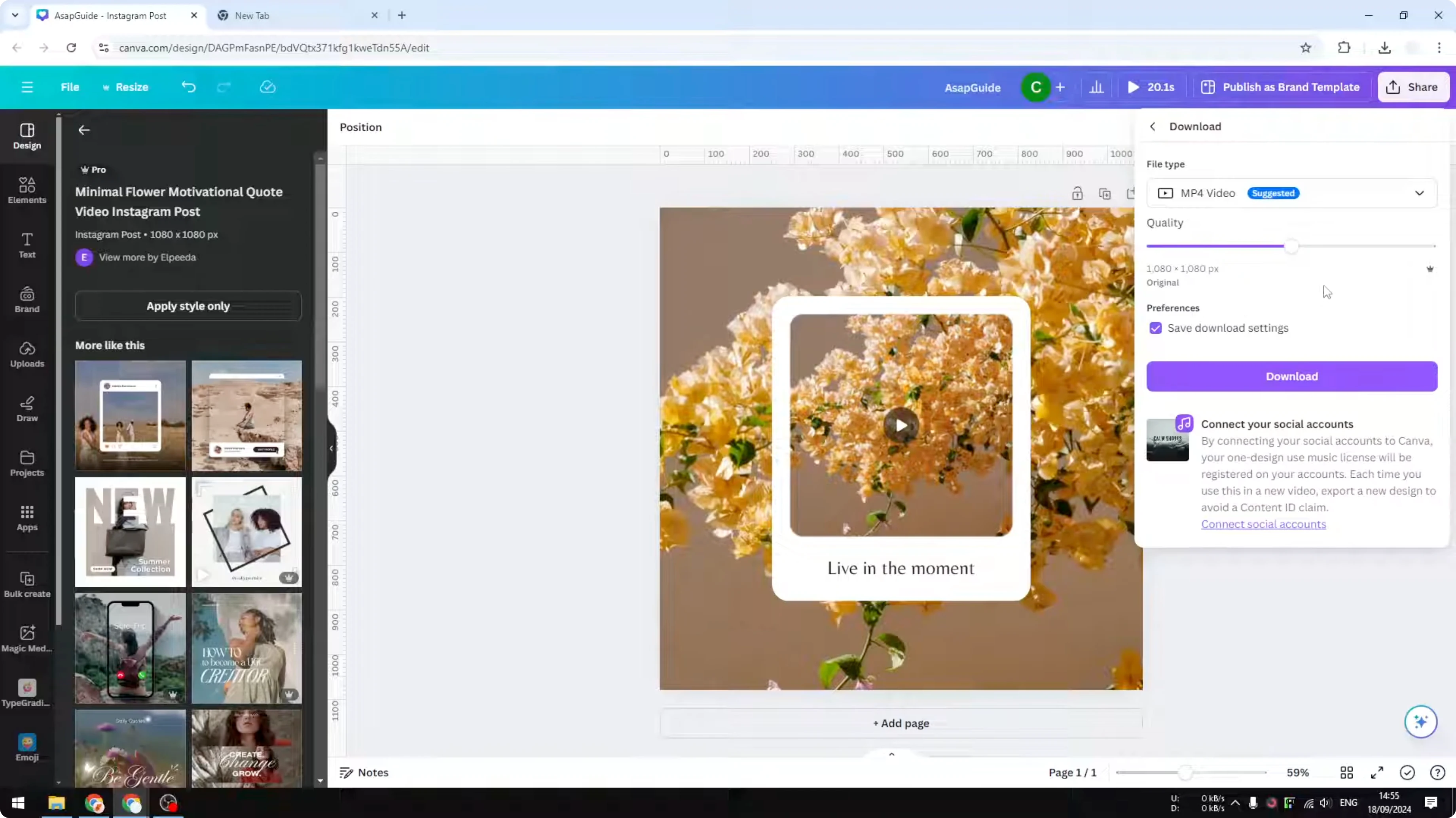 Screenshot from How to Save Canva Design to Computer at 209s